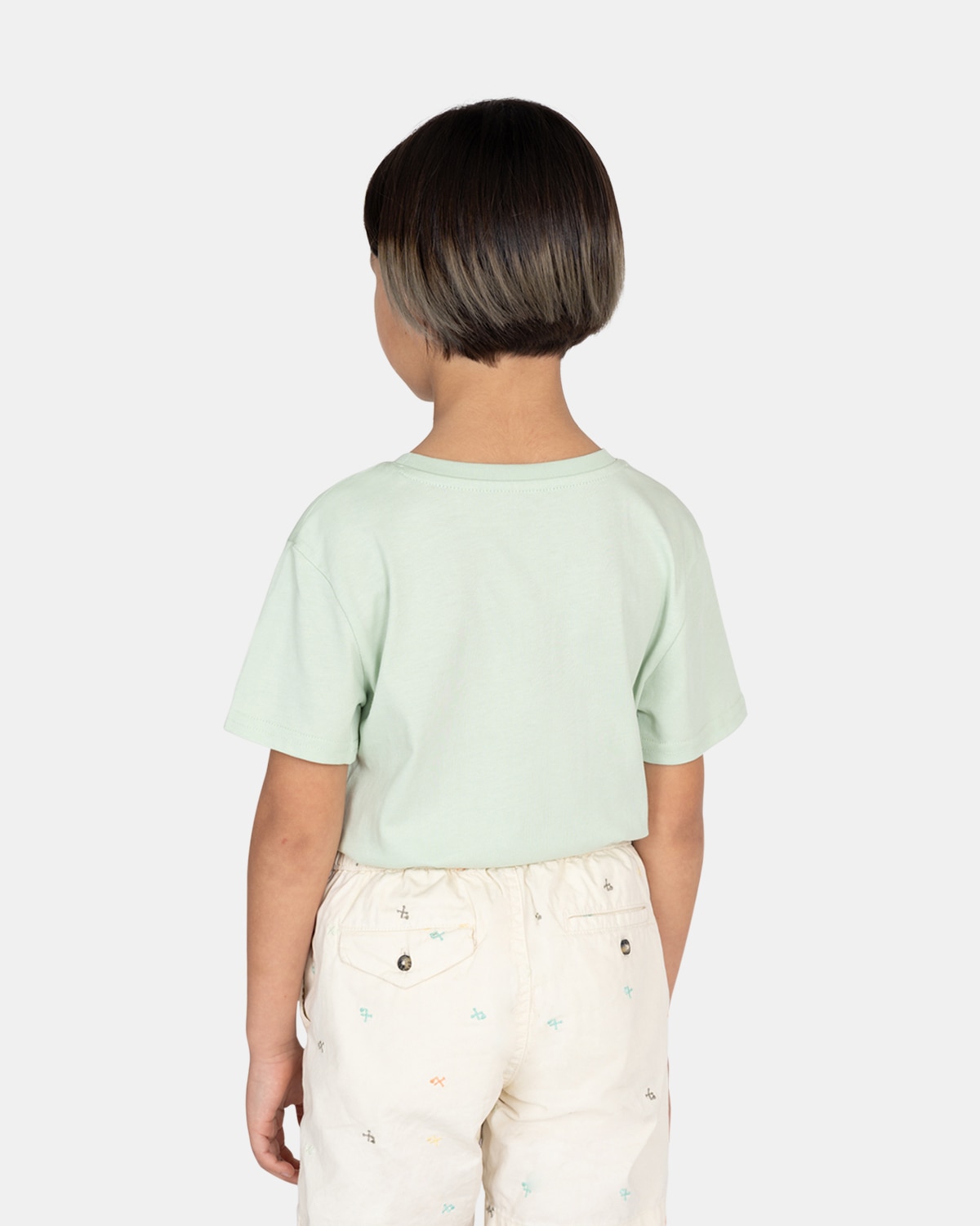 Camiseta de niño de manga corta con dibujo frontal - Harper & Neyer - Verde claro Verde claro-2