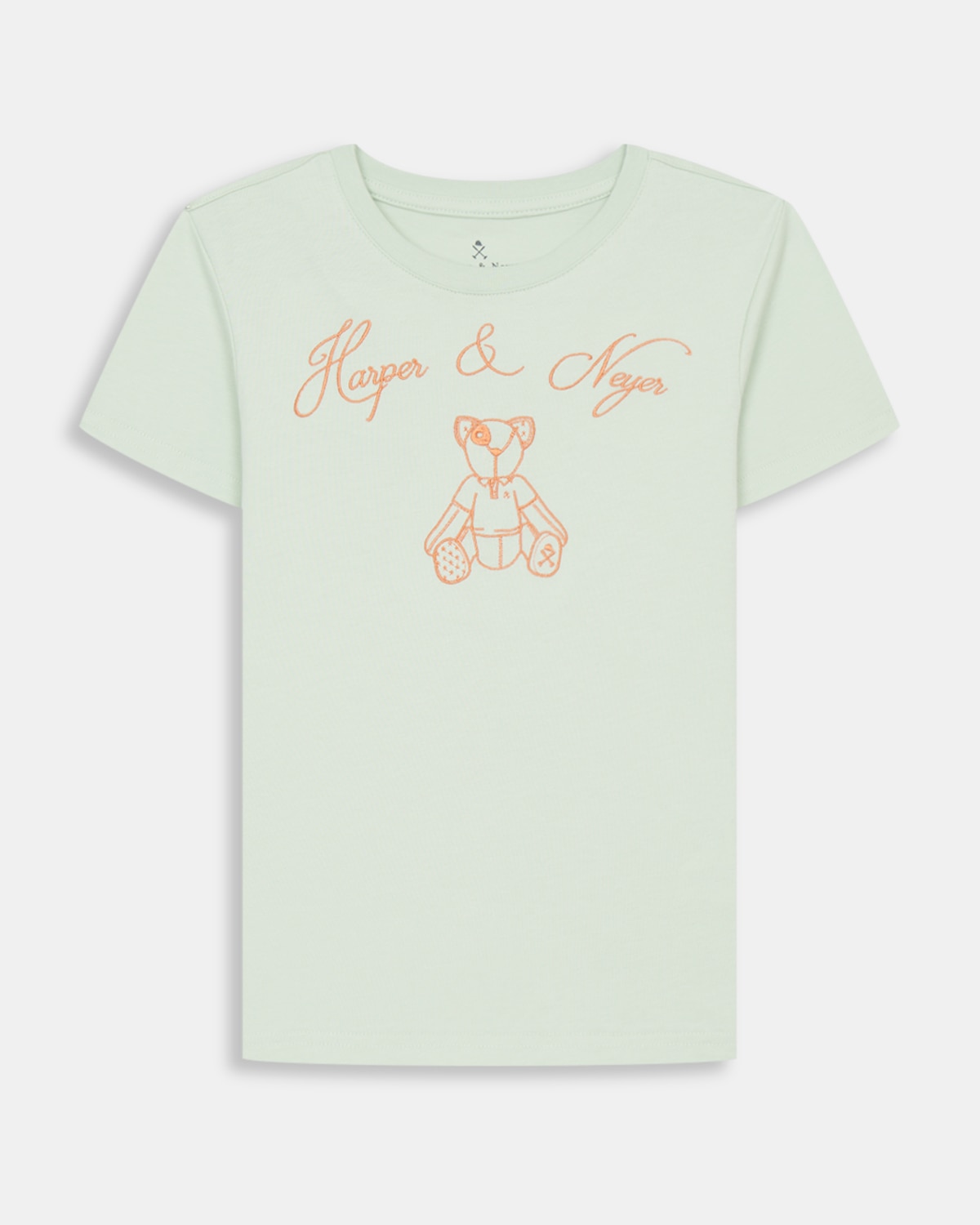 Camiseta de niño de manga corta con dibujo frontal - Harper & Neyer - Verde claro Verde claro-5