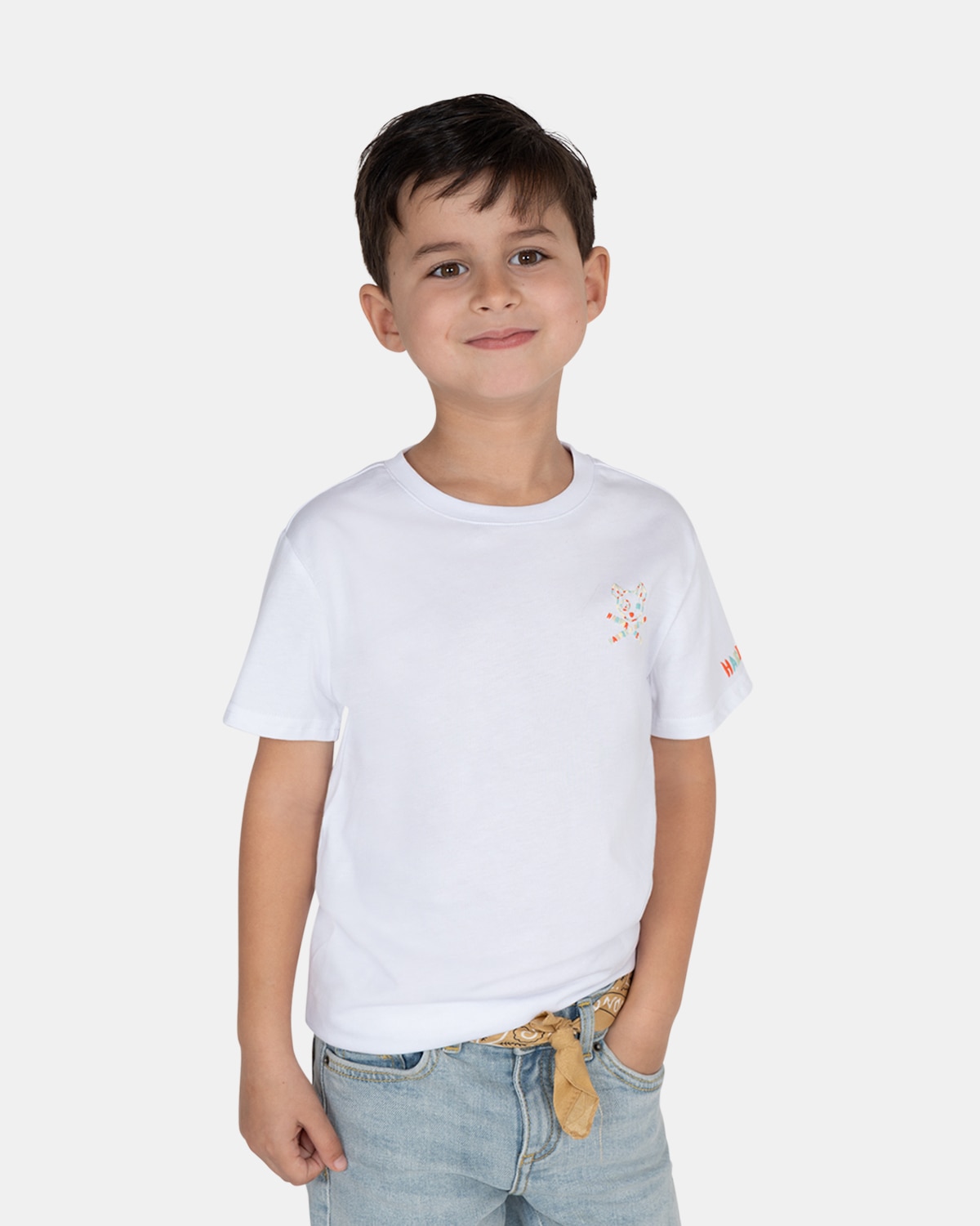 Camiseta de manga corta de niño con estampado grande - Harper & Neyer - Blanco Blanco-1