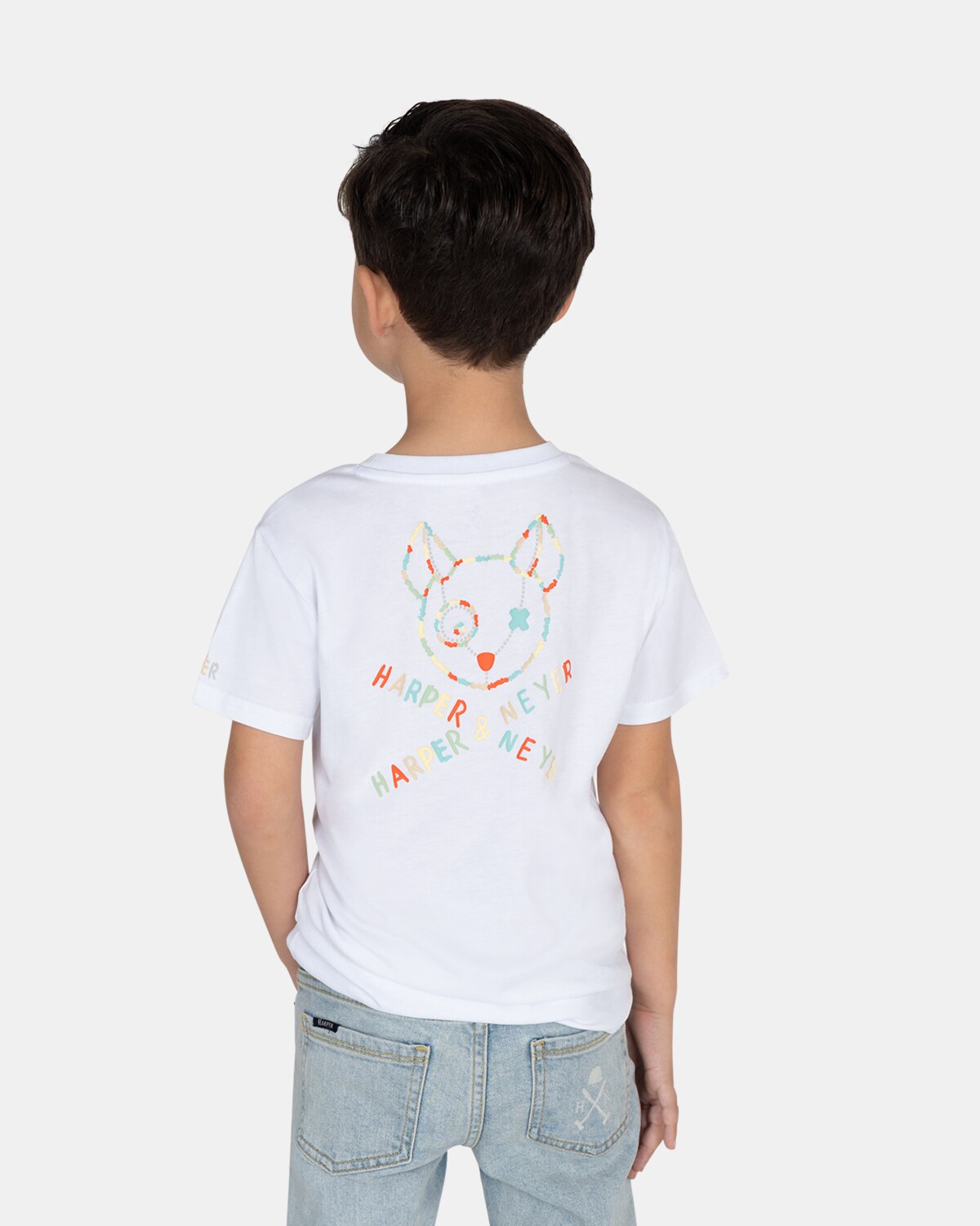 Camiseta de manga corta de niño con estampado grande - Harper & Neyer - Blanco Blanco-2
