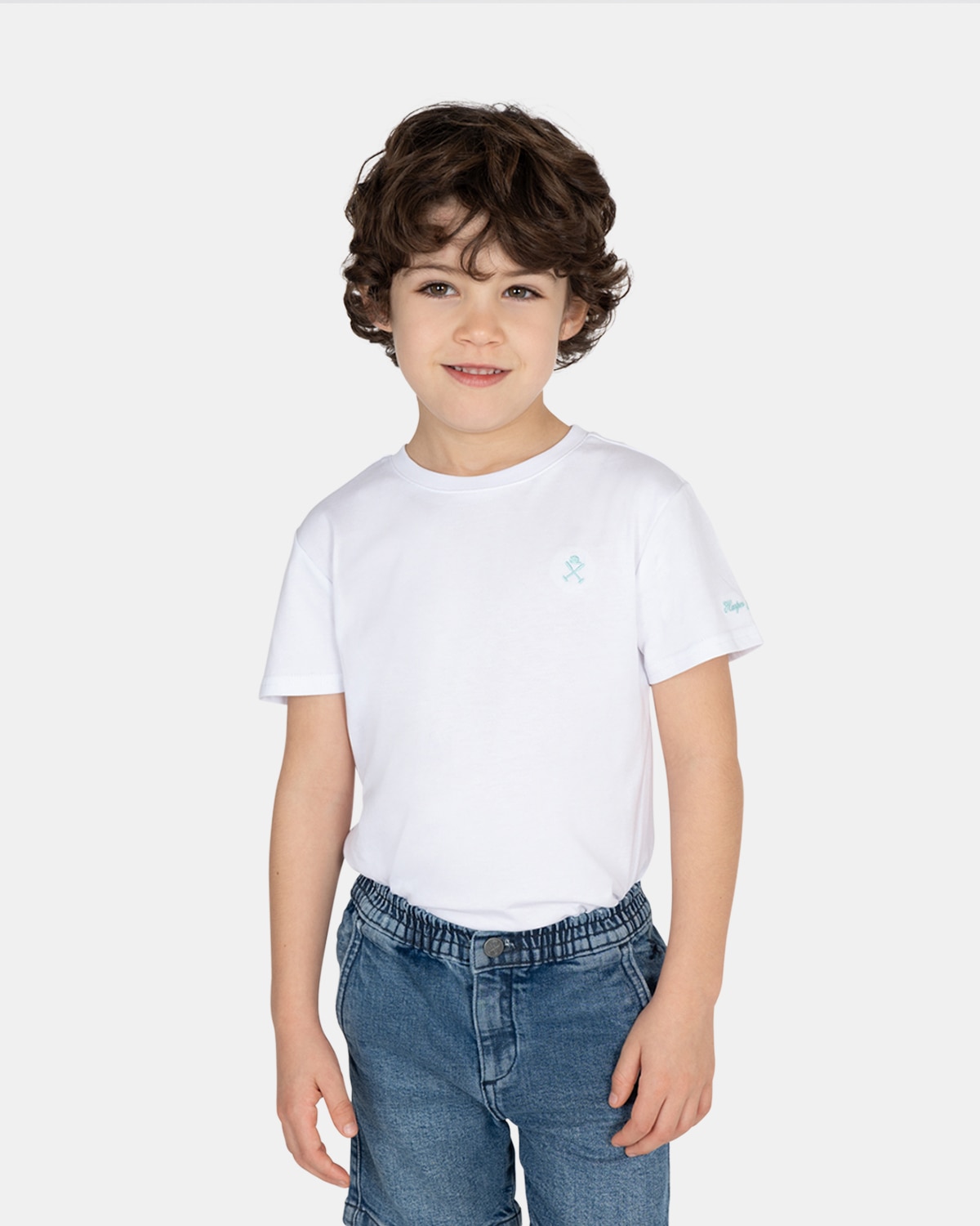 Camiseta de niño de manga corta de algodón - Harper & Neyer - Blanco Blanco-1