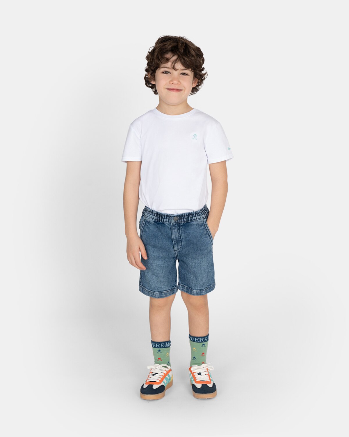 Camiseta de niño de manga corta de algodón - Harper & Neyer - Blanco Blanco-3