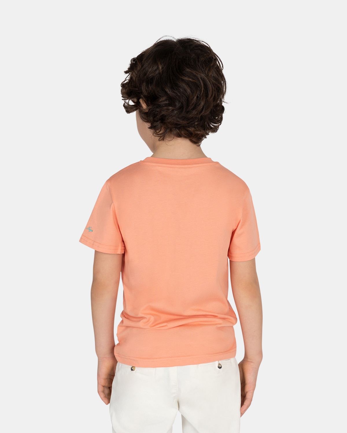 Camiseta de niño de manga corta de algodón - Harper & Neyer - Coral Coral-2
