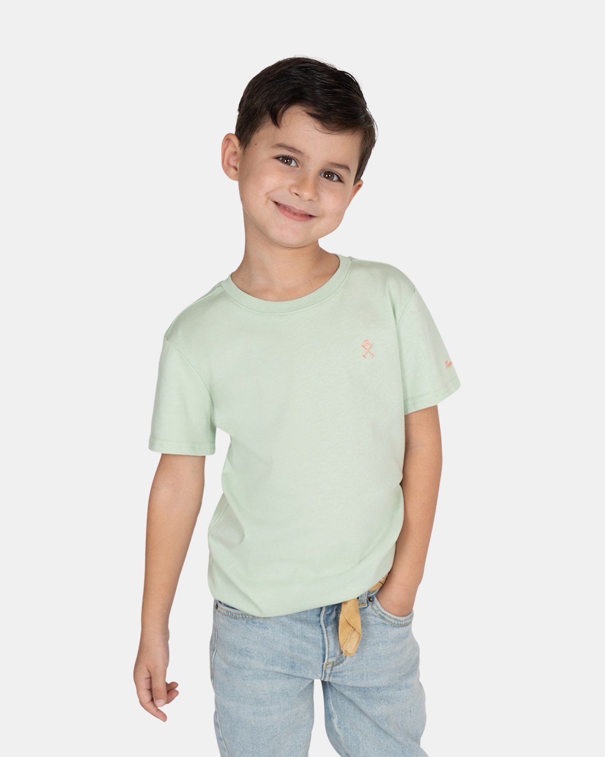 Camiseta de niño de manga corta de algodón - Harper & Neyer - Verde claro Verde claro-1