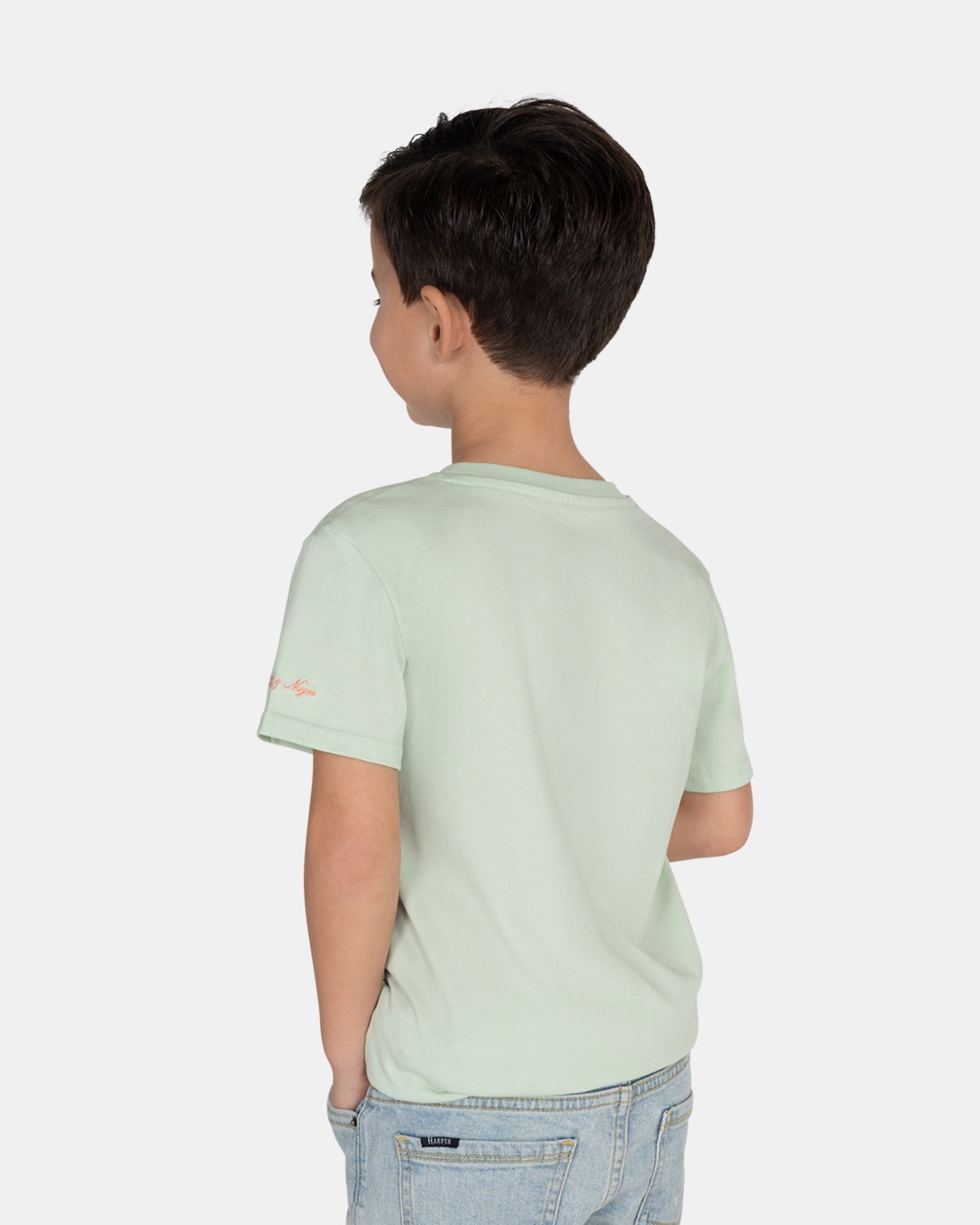Camiseta de niño de manga corta de algodón - Harper & Neyer - Verde claro Verde claro-2