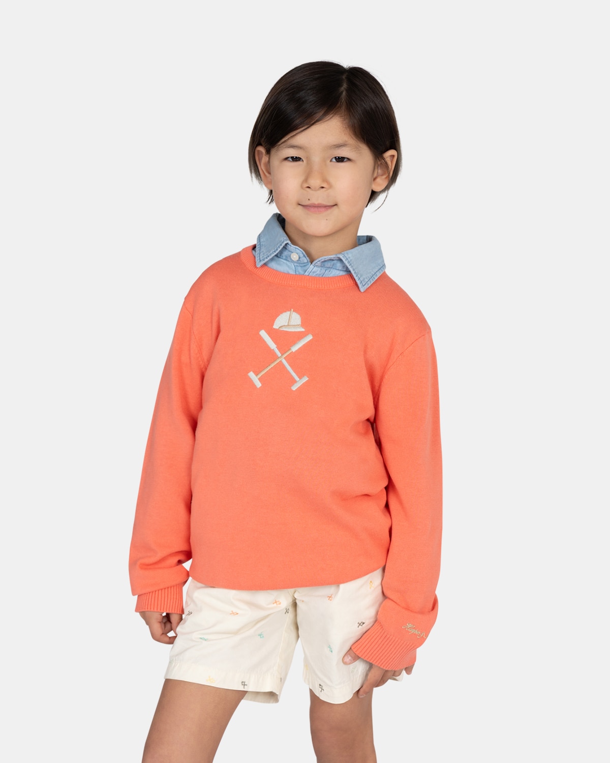 Jersey de niño con cuello redondo con dibujo frontal - Harper & Neyer - Coral Coral-1