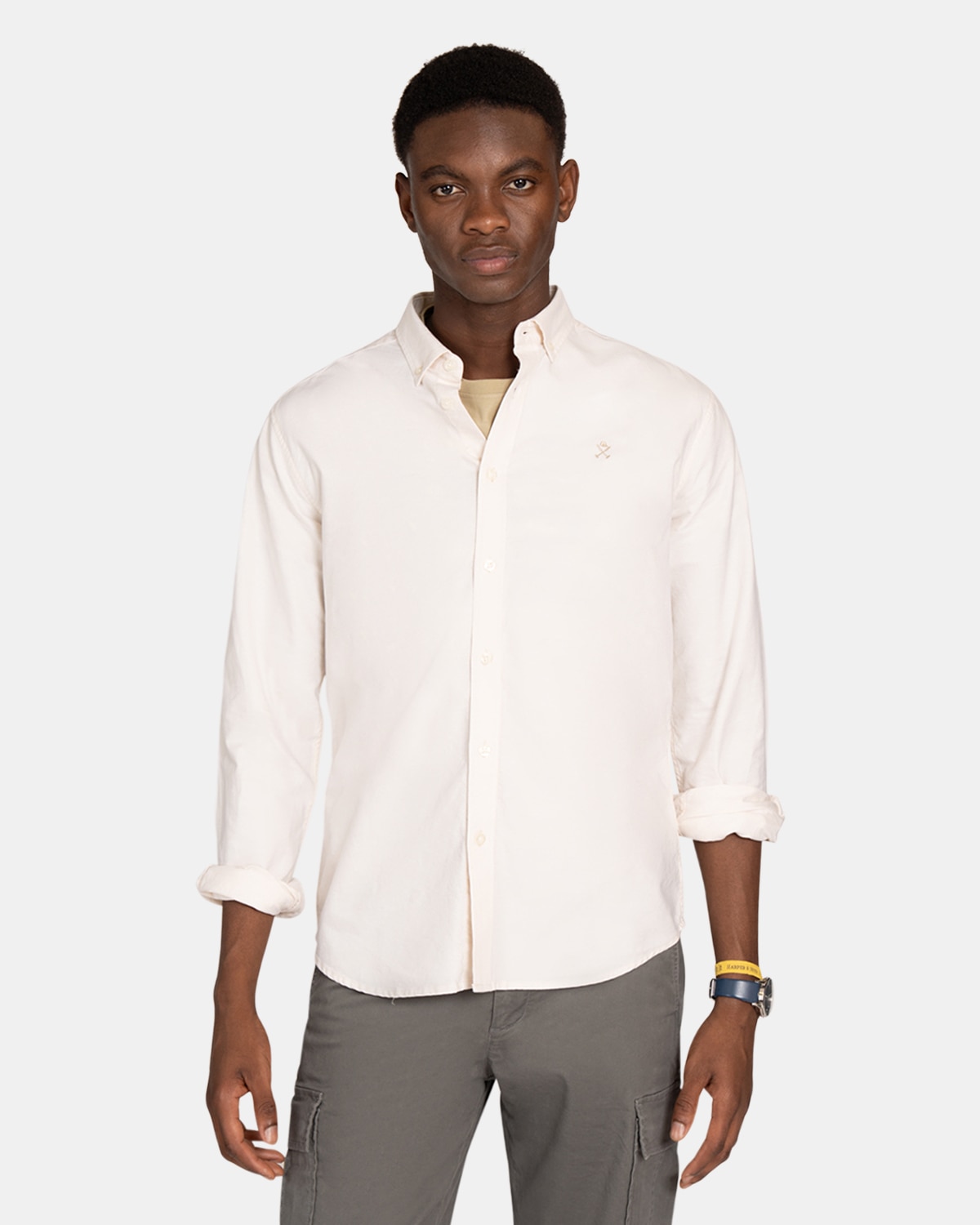 Harper & Neyer - Camisa de hombre de algodón lisa.