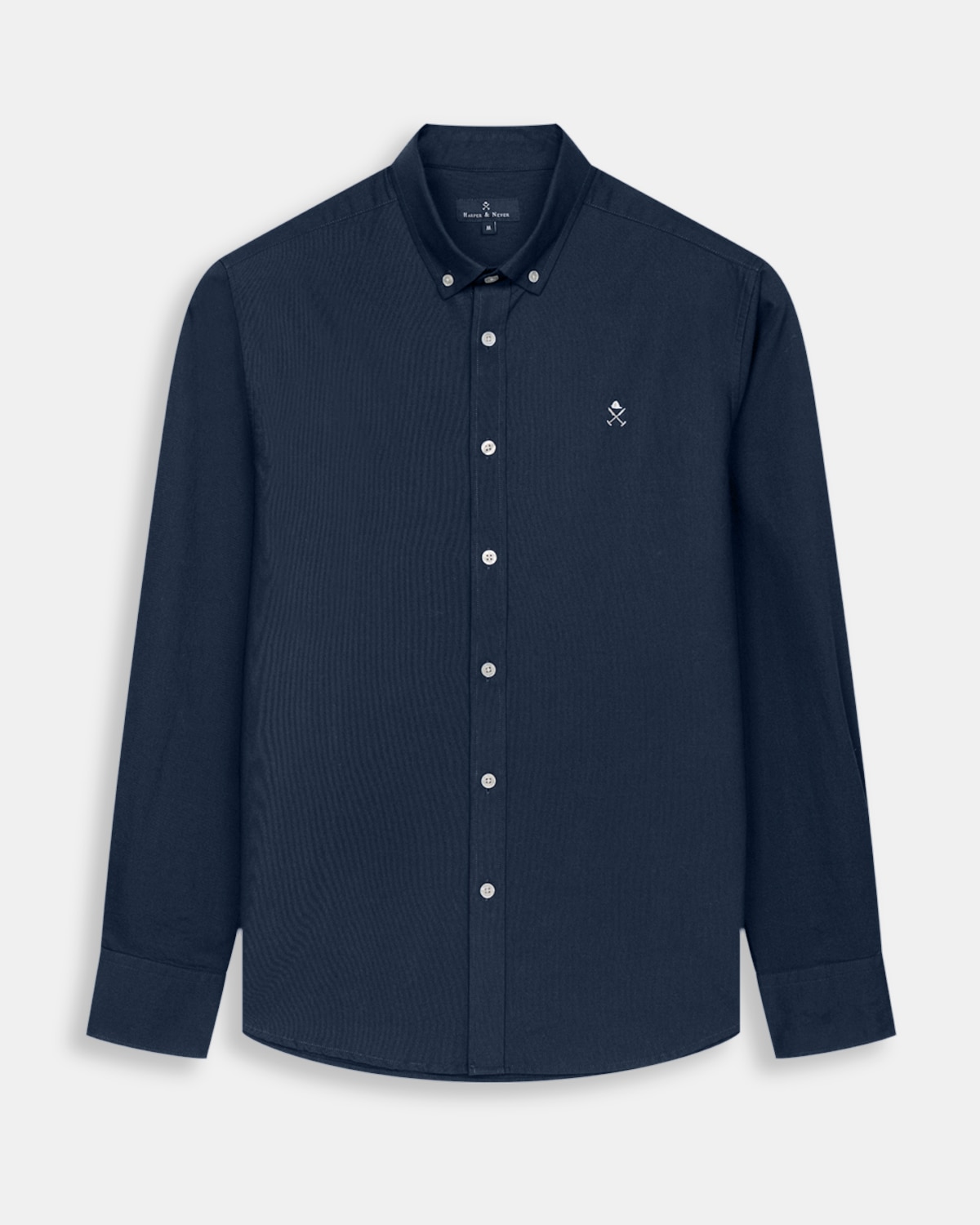 Camisa de hombre de algodón lisa - Harper & Neyer - Azul marino Azul marino-6