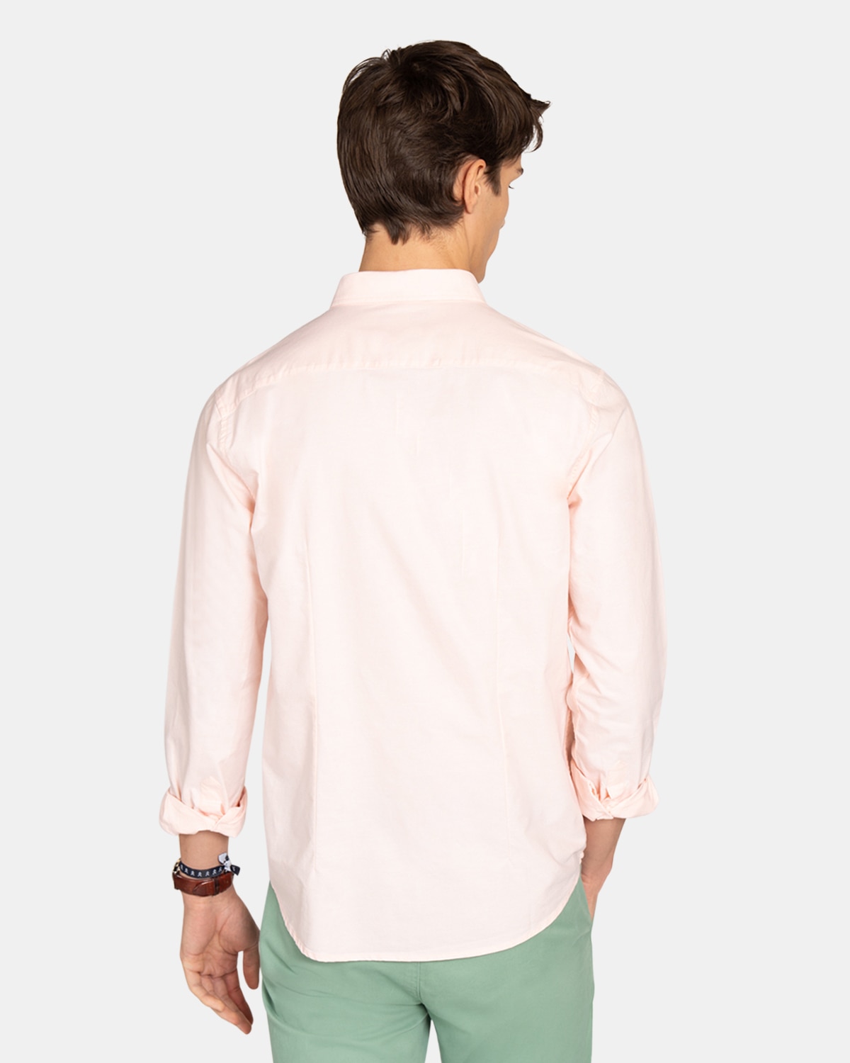Camisa de hombre de algodón lisa - Harper & Neyer - Rosa claro Rosa claro-2