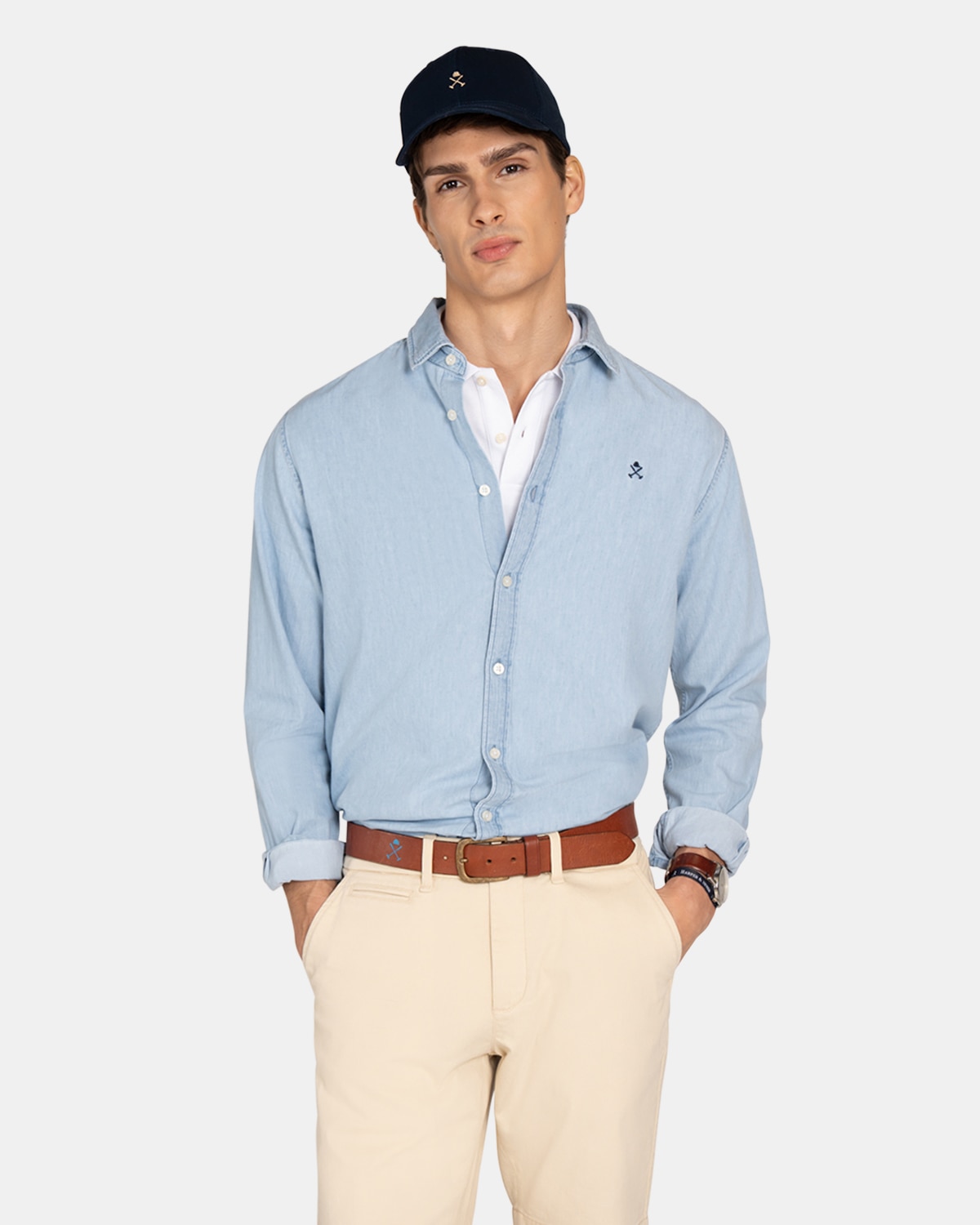 Harper & Neyer - Camisa vaquera de hombre lisa.