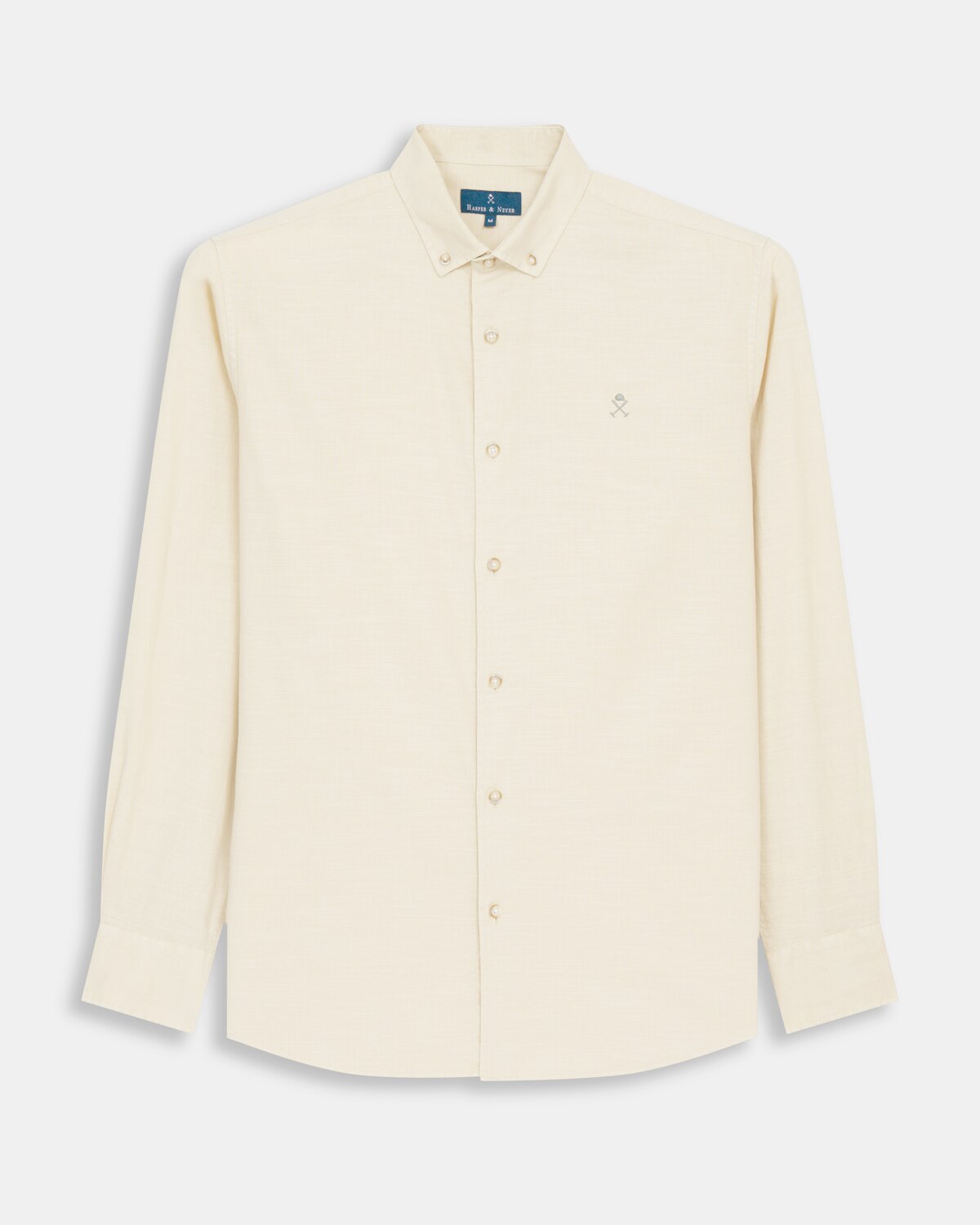 Camisa de hombre lisa de algodón - Harper & Neyer - Beige Beige-6