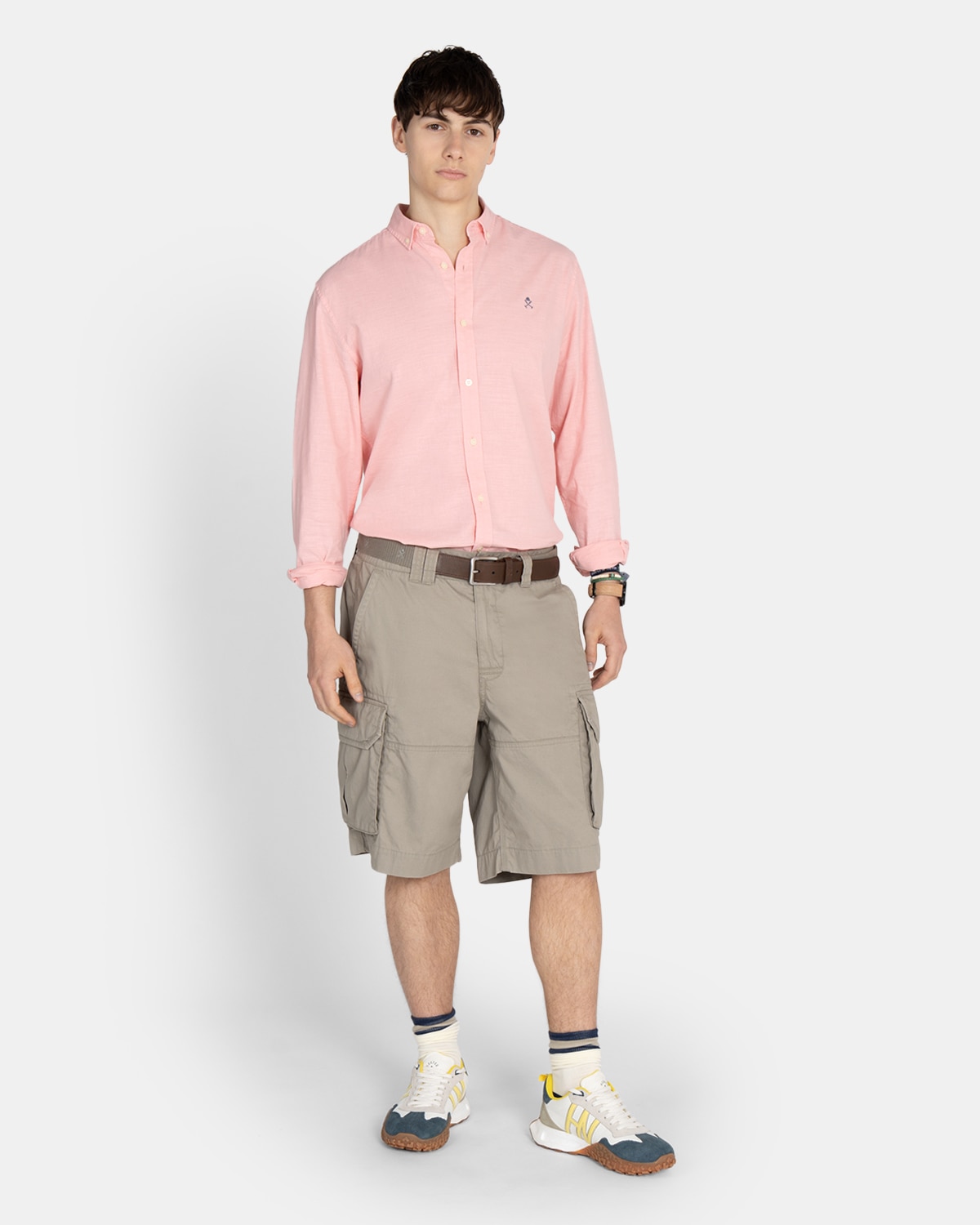 Camisa de lino de hombre lisa - Harper & Neyer - Amarillo Amarillo-4