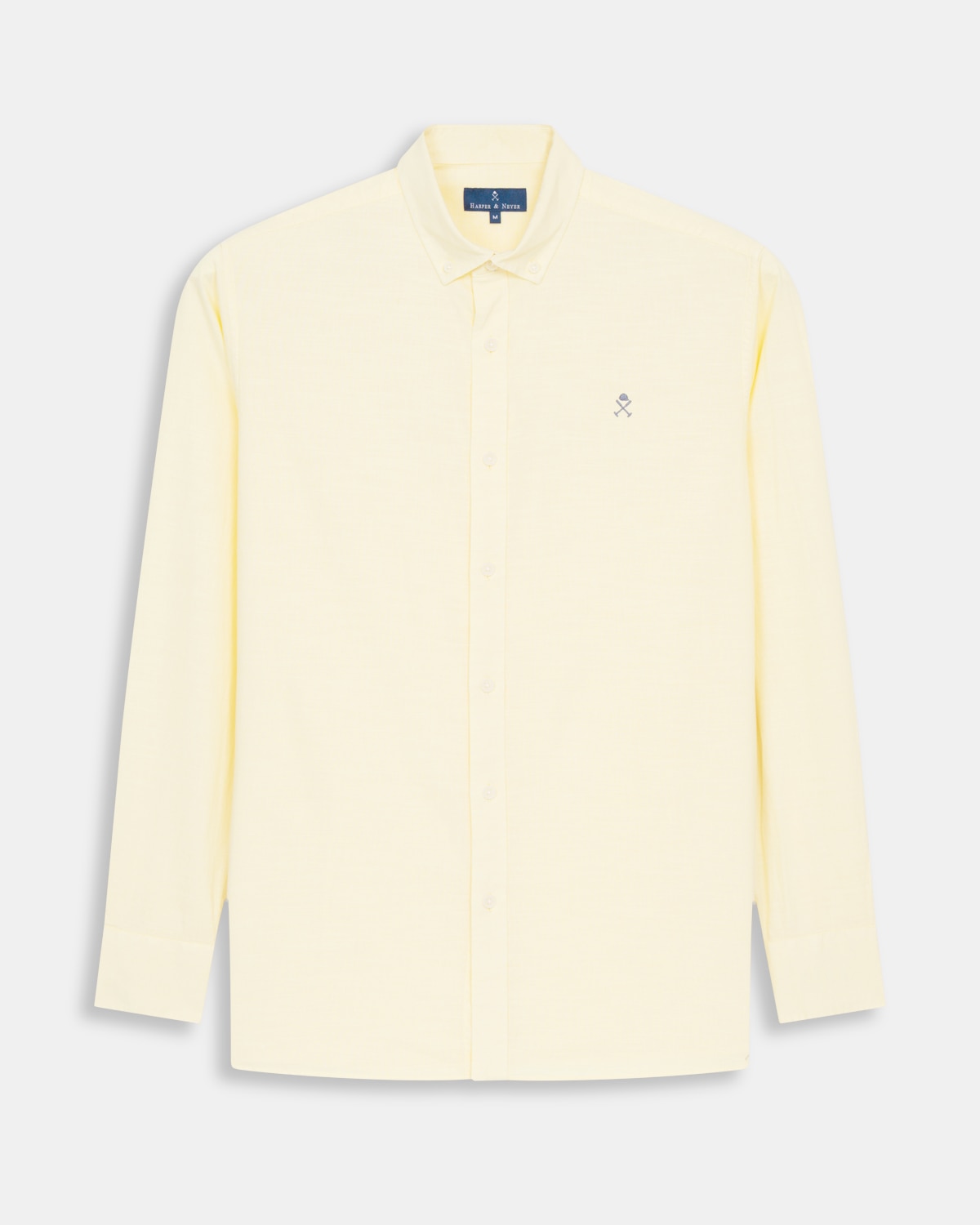 Imagen 0 de Camisa de lino de hombre lisa Amarillo