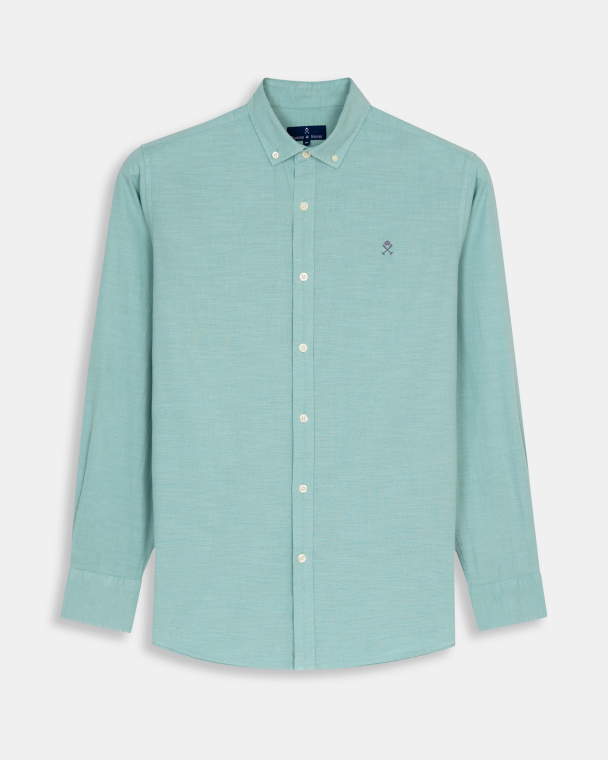 Camisa de lino de hombre lisa - Harper & Neyer - Verde Verde-6