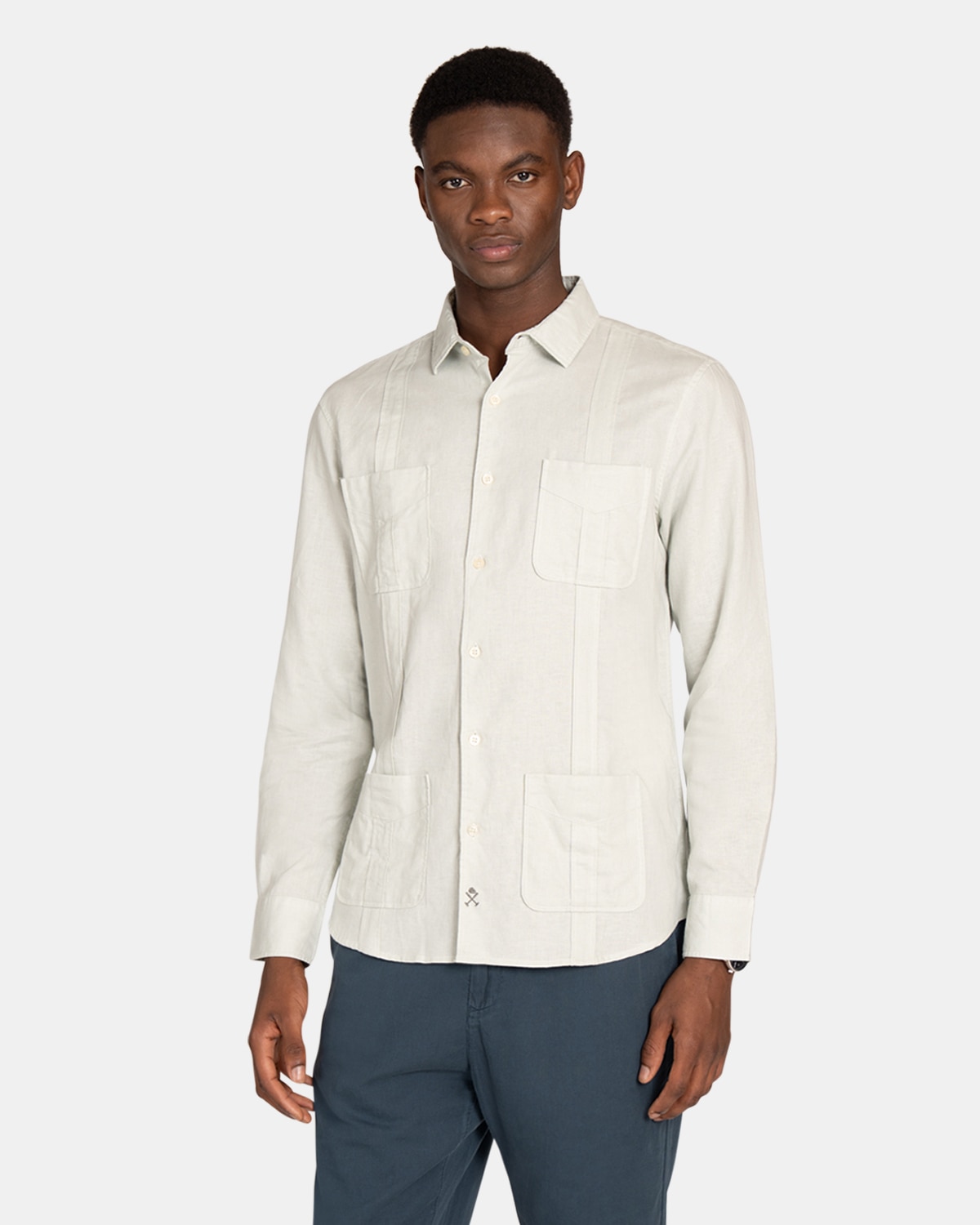 Camisa guayabera de hombre lisa - Harper & Neyer - Verde Verde-1