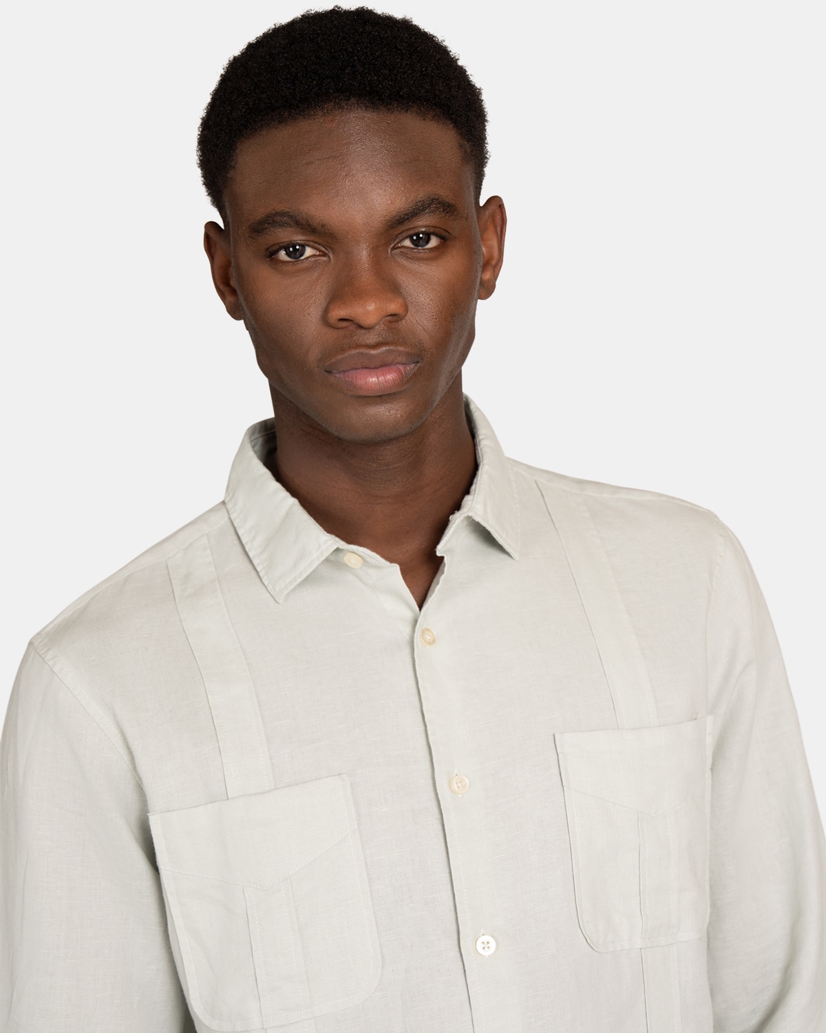 Camisa guayabera de hombre lisa - Harper & Neyer - Verde Verde-3