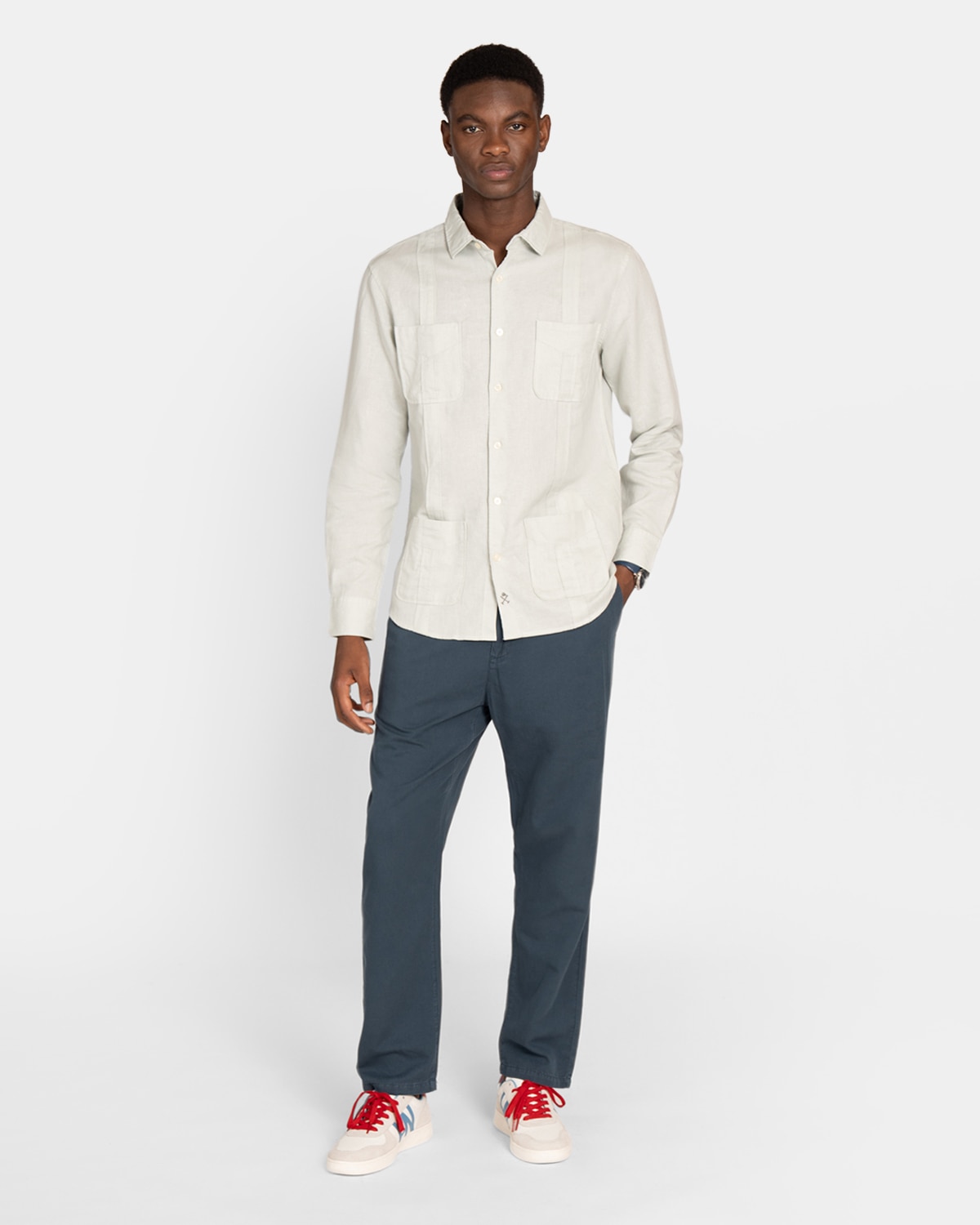 Camisa guayabera de hombre lisa - Harper & Neyer - Verde Verde-4