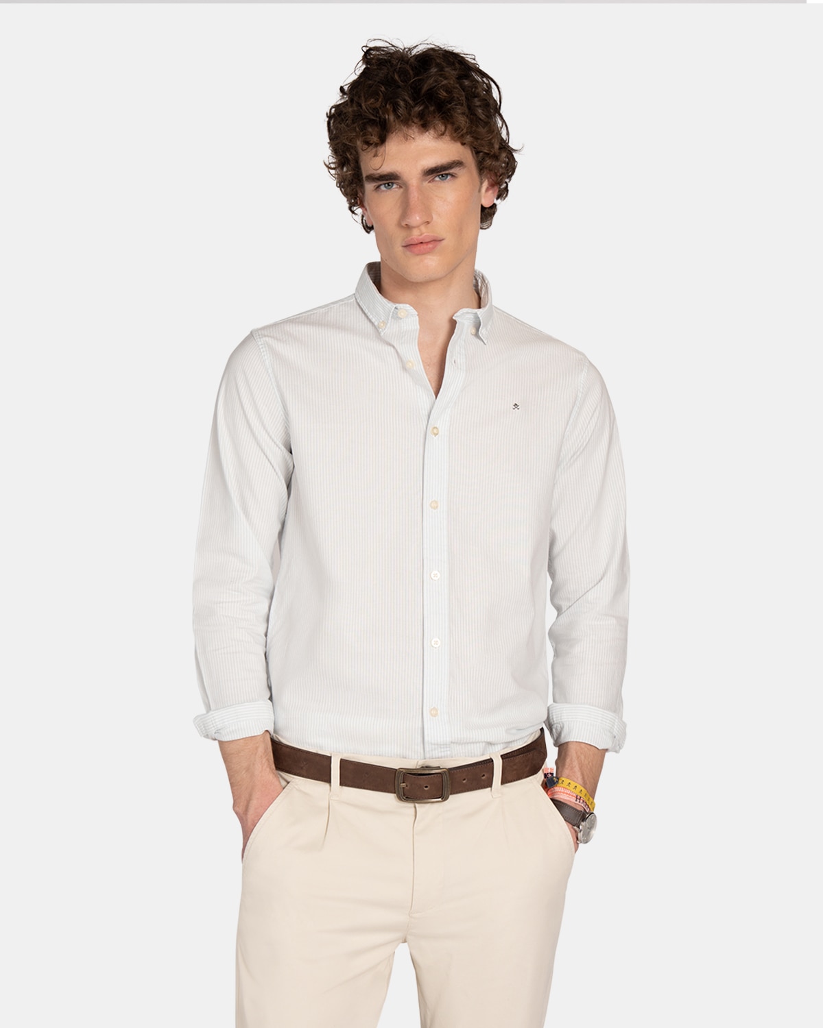 Harper & Neyer - Camisa Oxfrord de hombre de rayas.