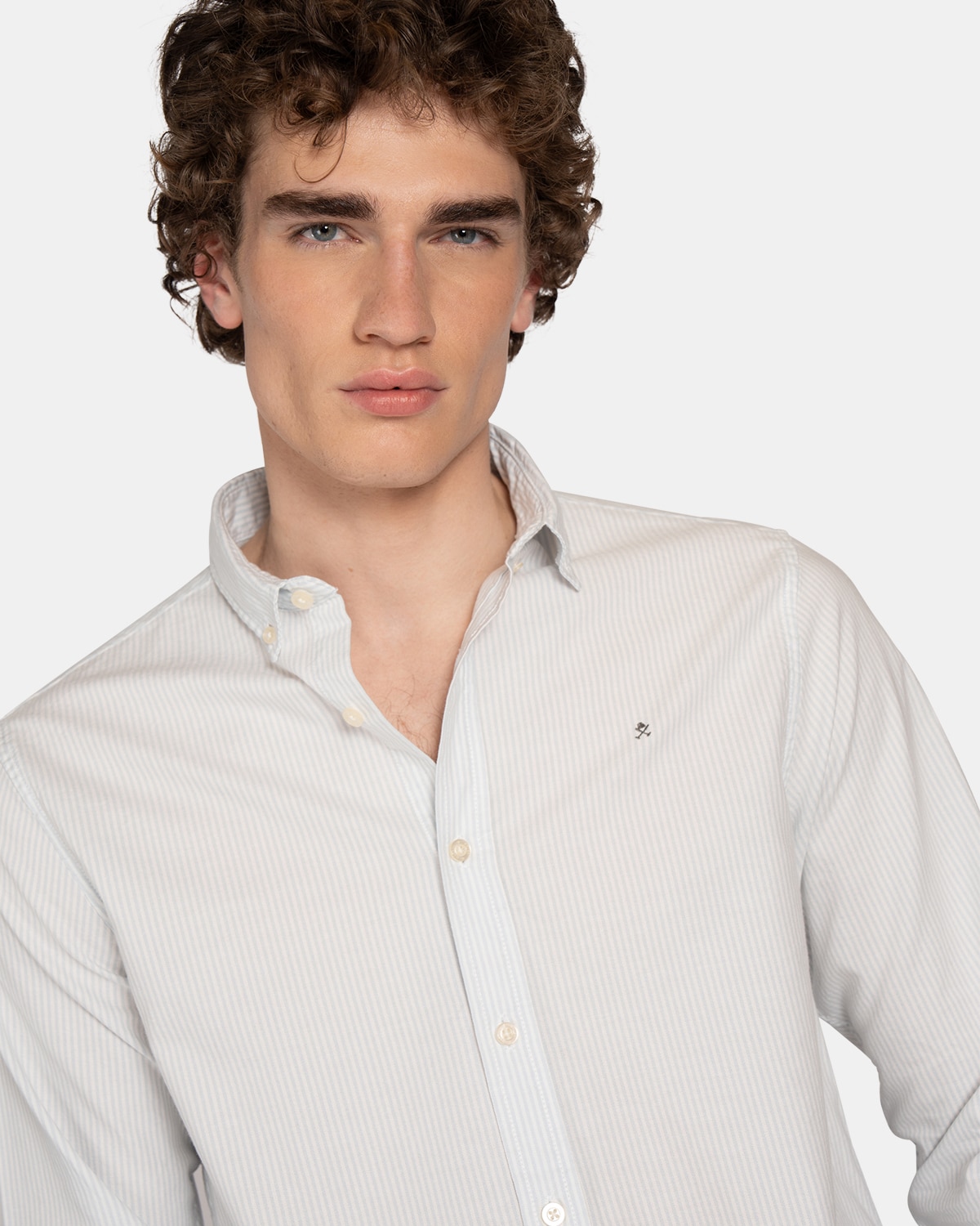 Camisa oxford de hombre de rayas - Harper & Neyer - Azul claro Azul claro-4