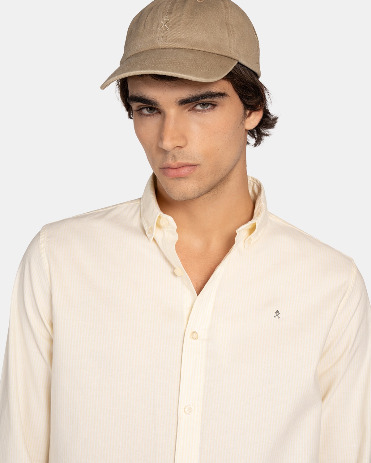 Camisa Oxfrord de hombre de rayas - Harper & Neyer - Crema Crema-3