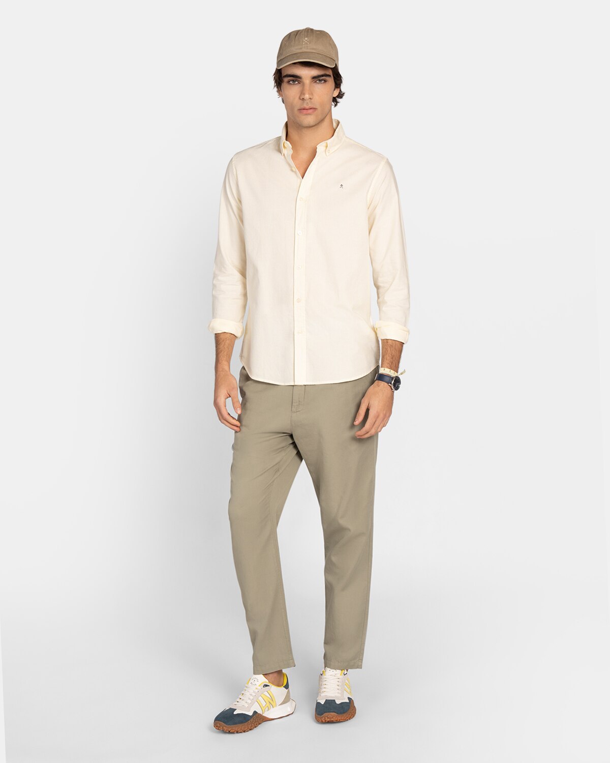 Camisa Oxfrord de hombre de rayas - Harper & Neyer - Crema Crema-4