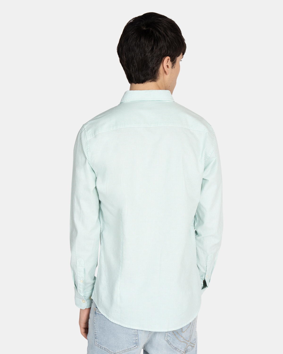 Camisa oxford de hombre de rayas - Harper & Neyer - Verde azulado Verde azulado-2