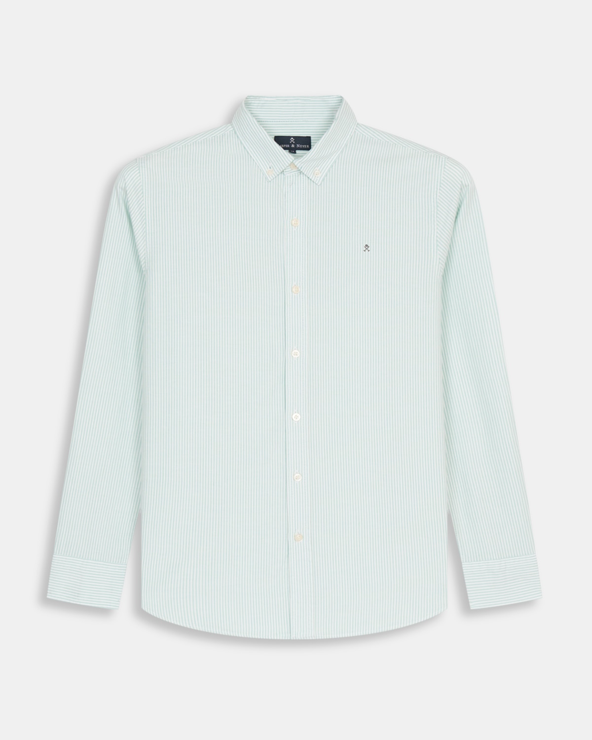Camisa oxford de hombre de rayas - Harper & Neyer - Verde azulado Verde azulado-6