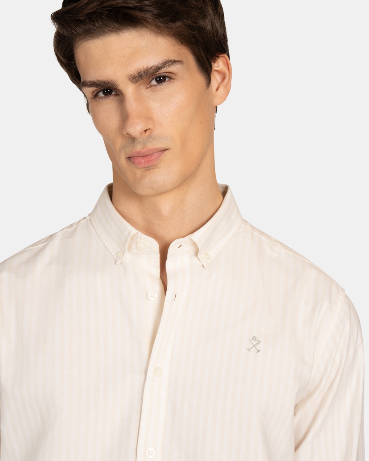Camisa Oxfrord de hombre de rayas - Harper & Neyer - Camel Camel-3