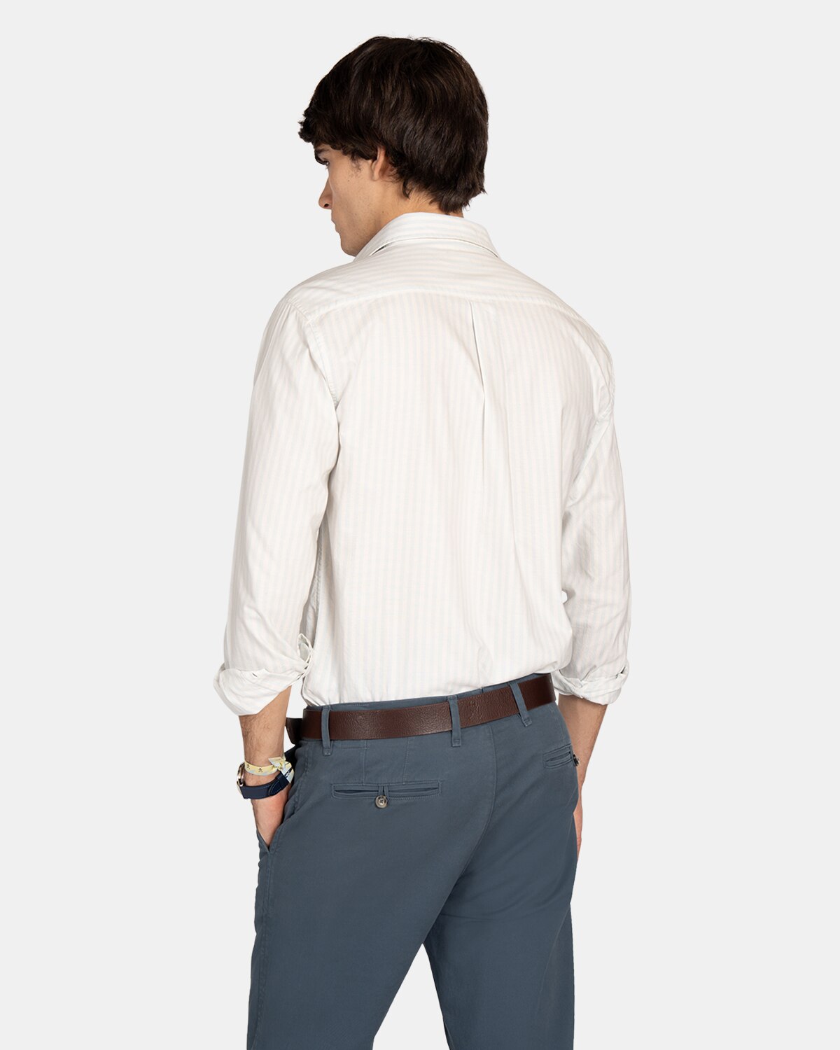 Camisa Oxfrord de hombre de rayas - Harper & Neyer - Blanco Blanco-2