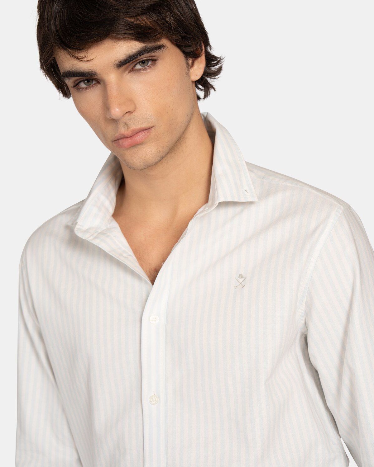 Camisa Oxfrord de hombre de rayas - Harper & Neyer - Blanco Blanco-4
