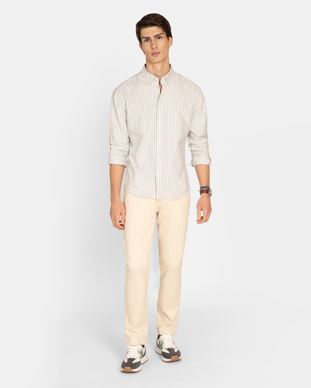 Camisa Oxfrord de hombre de rayas - Harper & Neyer - Verde Verde-4