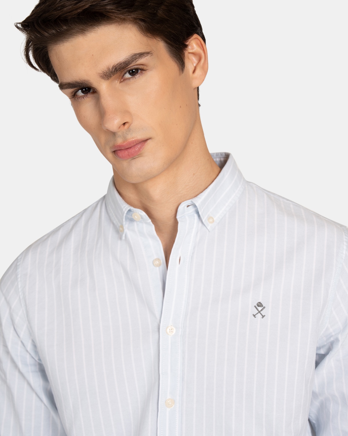 Camisa oxford de hombre de rayas - Harper & Neyer - Azul claro Azul claro-3