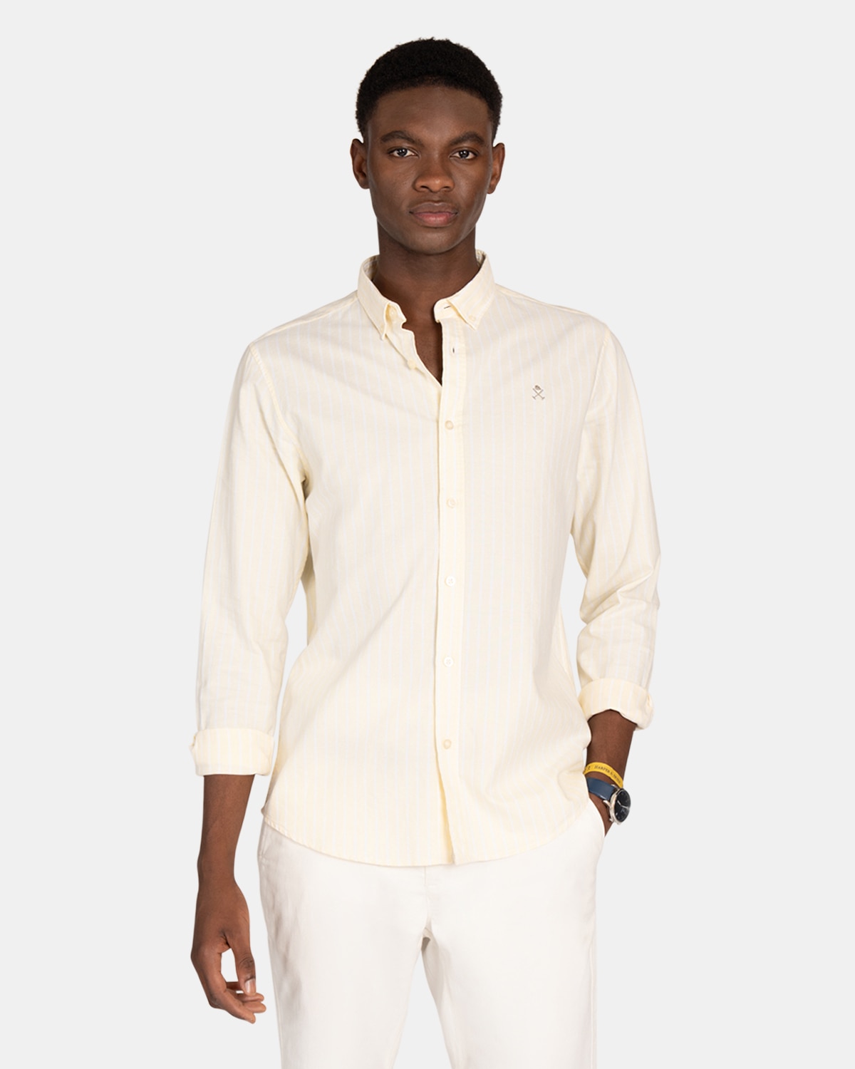 Camisa oxford de hombre de rayas - Harper & Neyer - Amarillo Amarillo-1