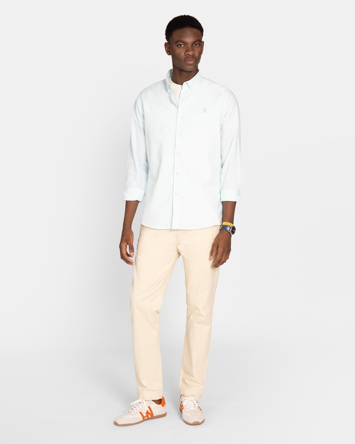 Camisa oxford de hombre de rayas - Harper & Neyer - Verde azulado Verde azulado-4