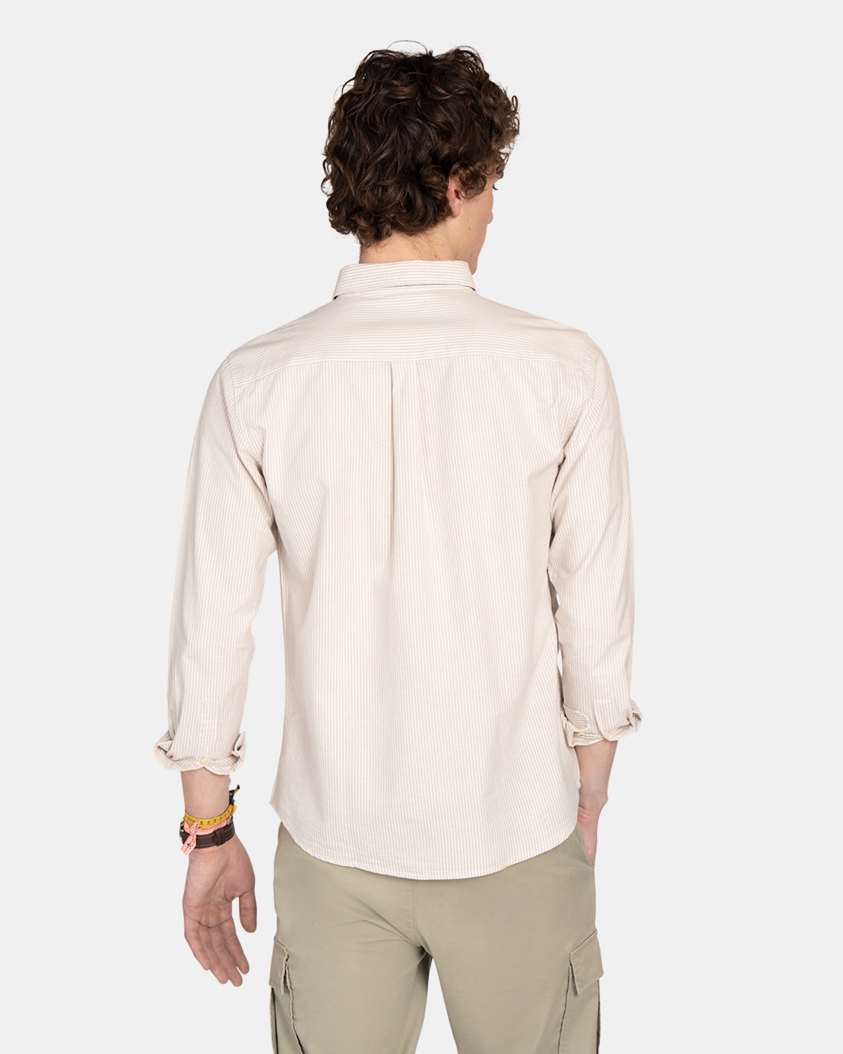 Camisa oxford de hombre de rayas - Harper & Neyer - Beige Beige-2