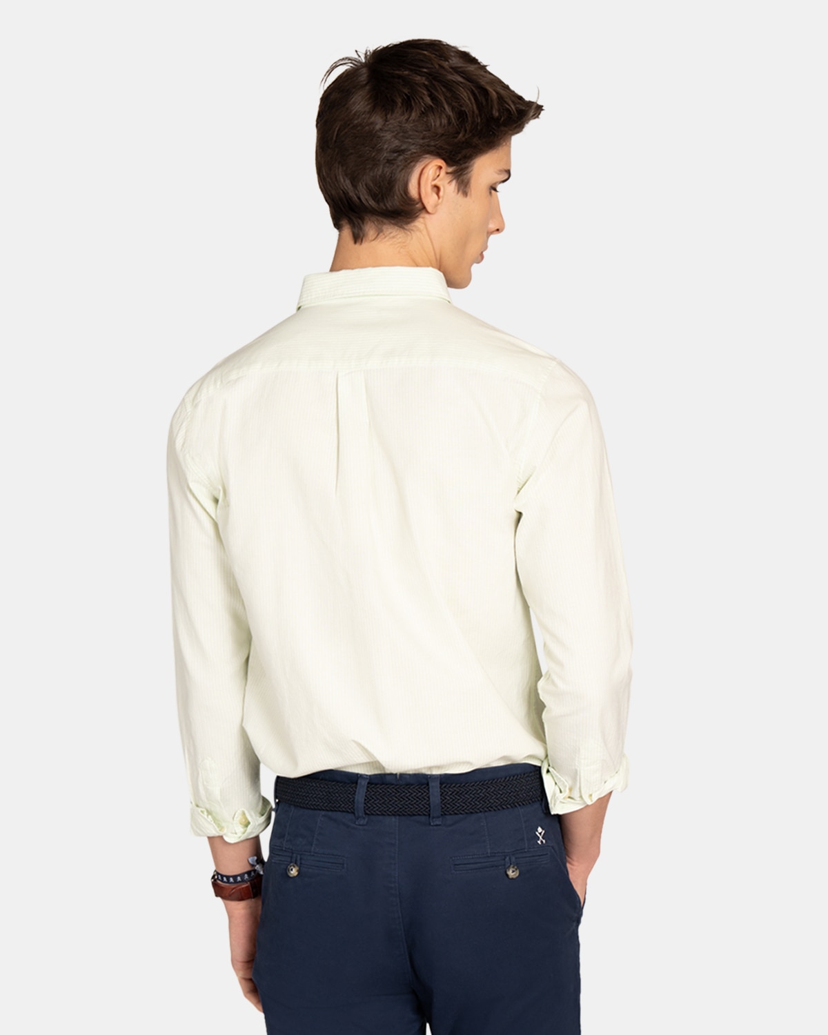 Camisa oxford de hombre de rayas - Harper & Neyer - Verde Verde-2