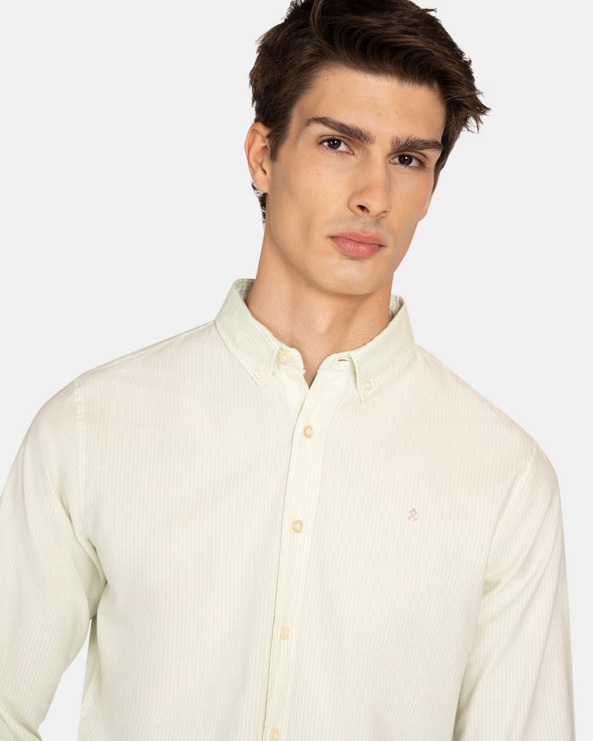 Camisa oxford de hombre de rayas - Harper & Neyer - Verde Verde-3