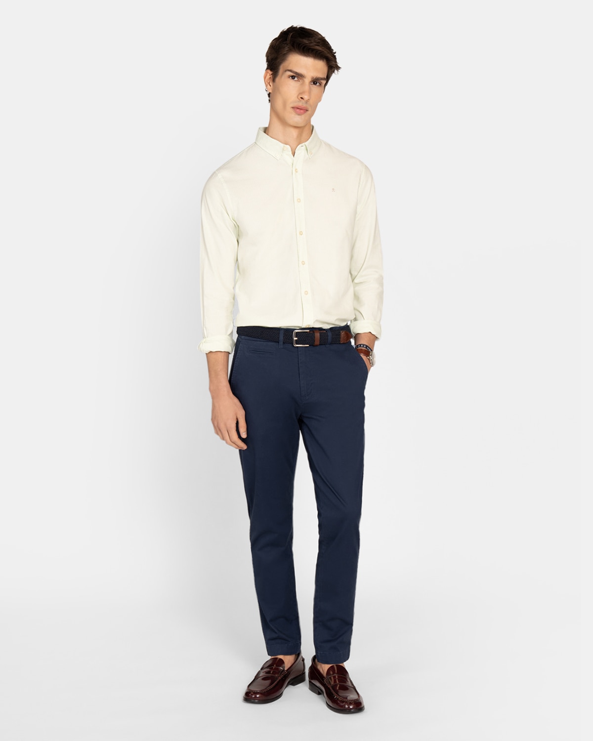 Camisa oxford de hombre de rayas - Harper & Neyer - Verde Verde-4