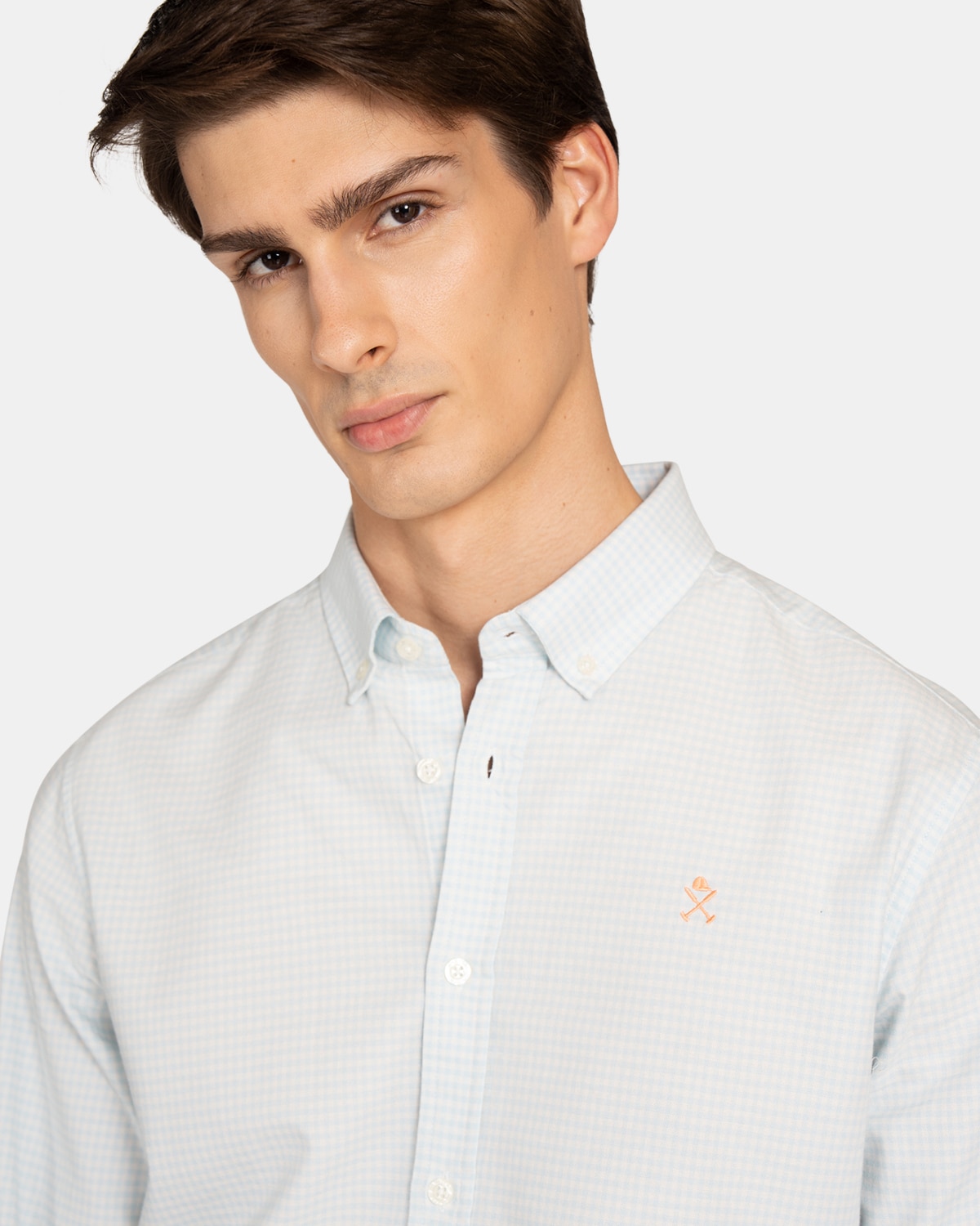 Camisa de cuadros de hombre slim - Harper & Neyer - Azul Azul-3
