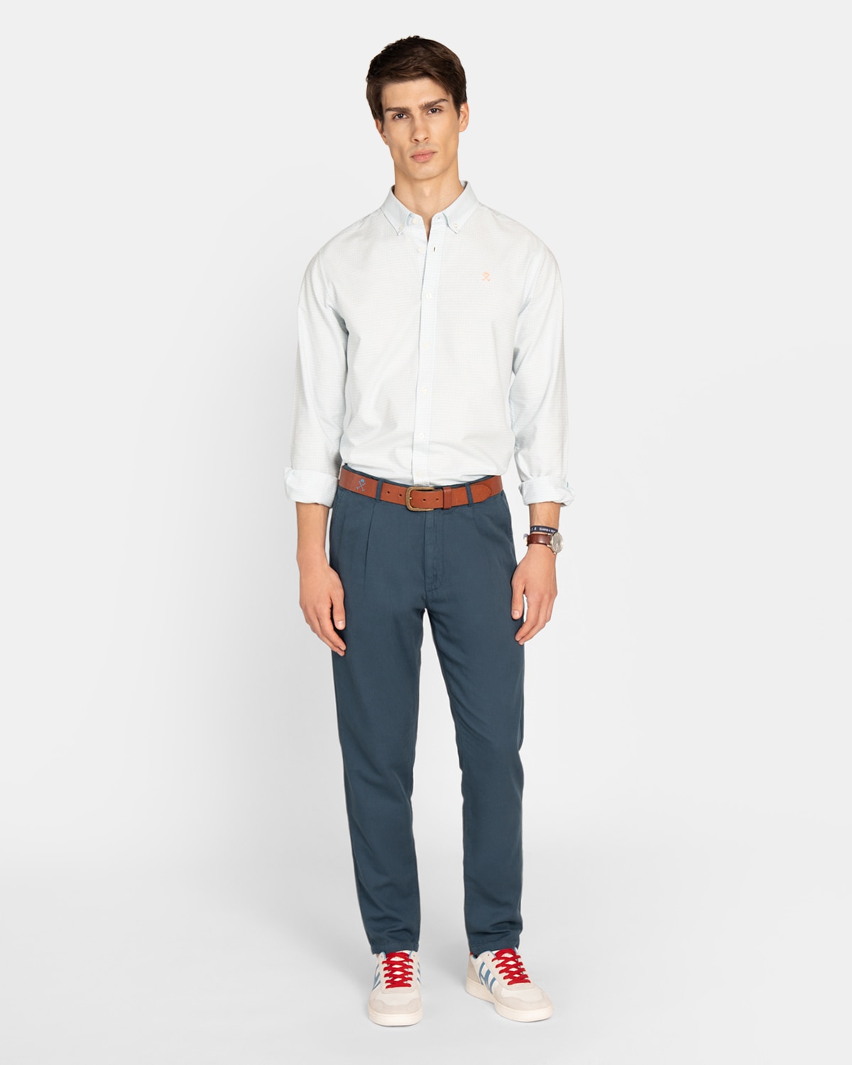 Camisa de cuadros de hombre slim - Harper & Neyer - Azul Azul-4