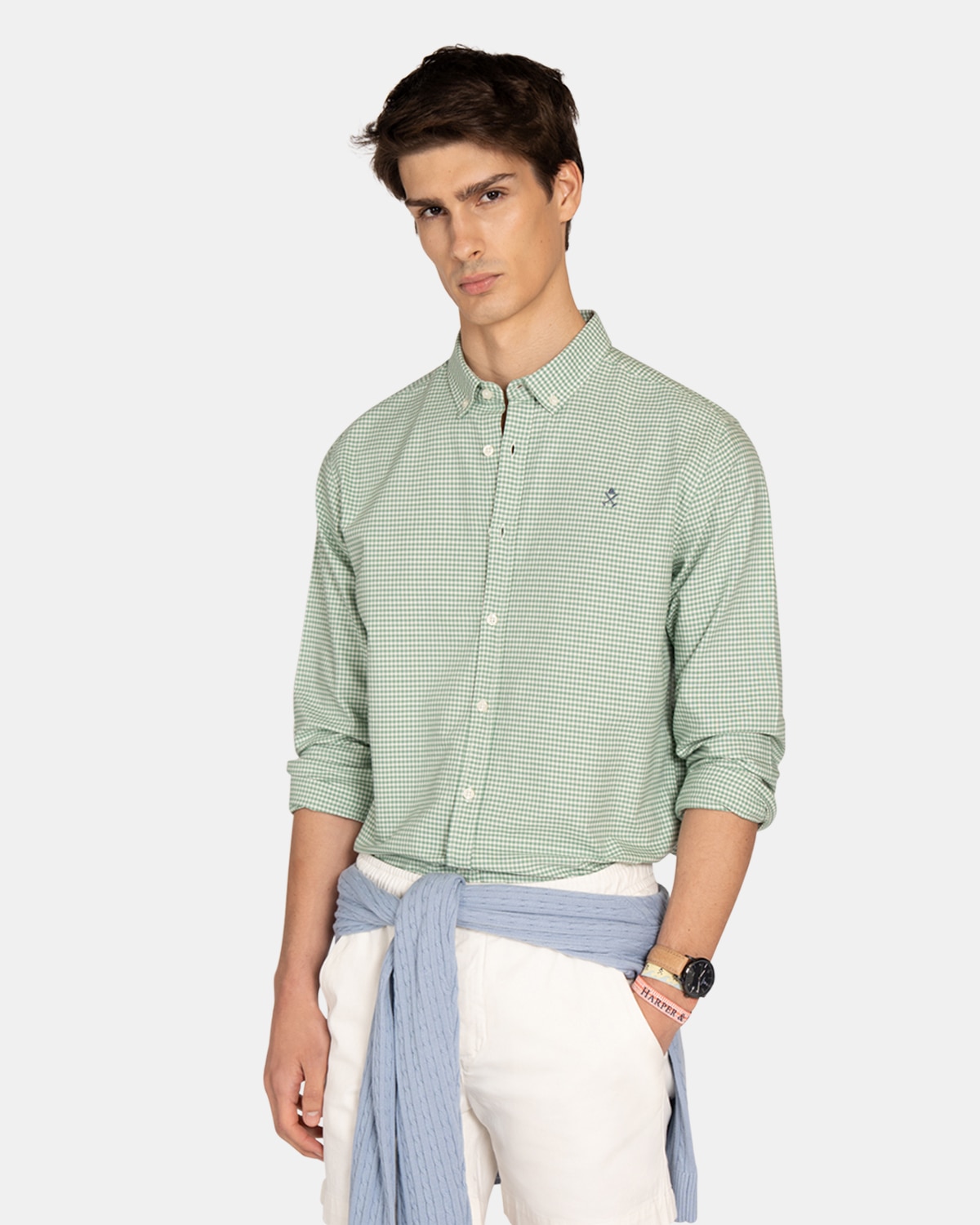 Imagen 0 de Camisa de cuadros de hombre slim Verde