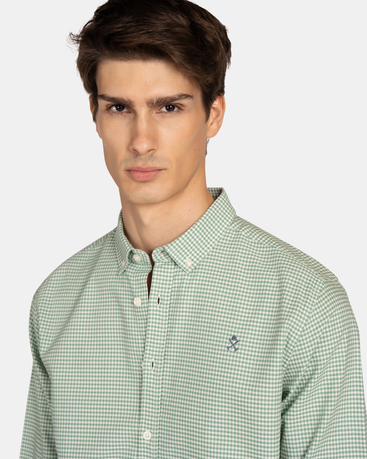 Camisa de cuadros de hombre slim - Harper & Neyer - Verde Verde-3