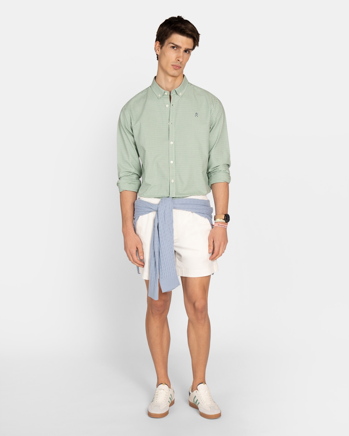 Camisa de cuadros de hombre slim - Harper & Neyer - Verde Verde-4