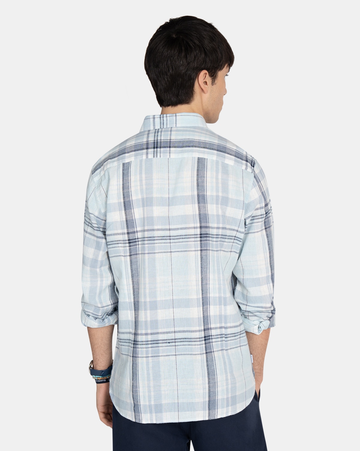 Camisa de lino de hombre de cuadros - Harper & Neyer - Rosa claro Rosa claro-2