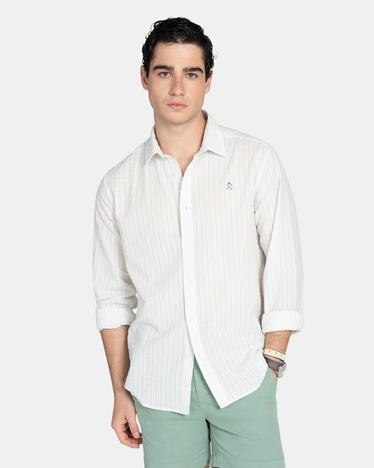Harper & Neyer - Camisa de hombre de algodón de rayas.