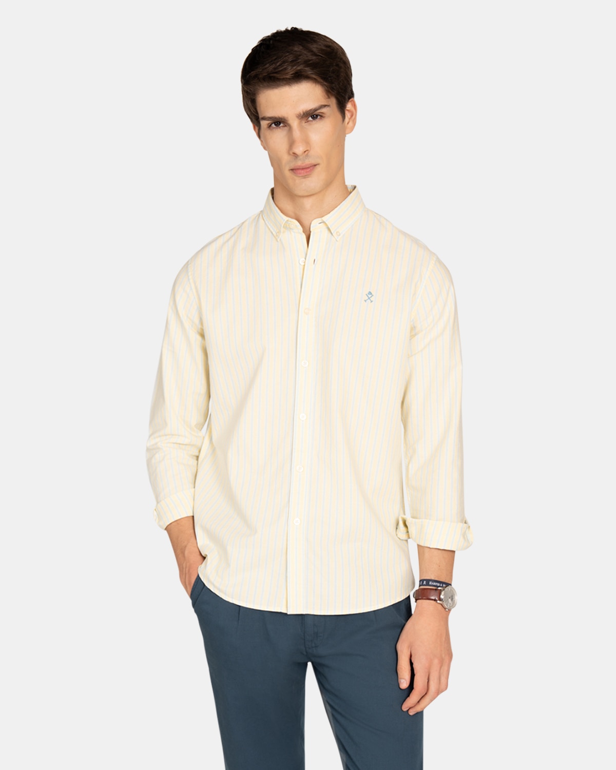 Camisa oxford de hombre de rayas - Harper & Neyer - Amarillo Amarillo-1