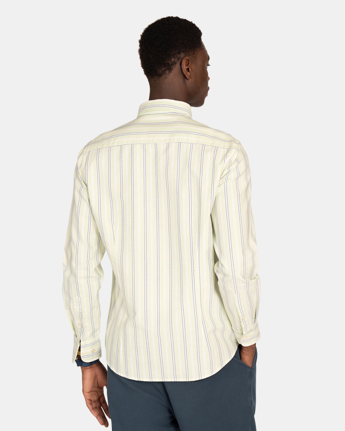 Camisa oxford de hombre de rayas - Harper & Neyer - Verde Verde-2