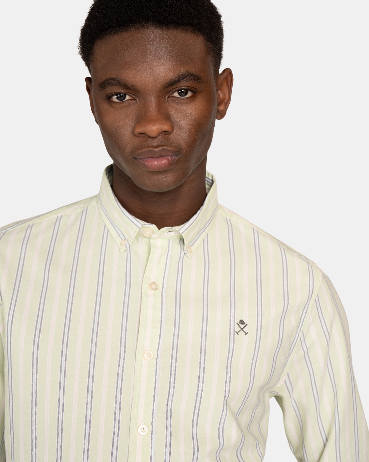 Camisa oxford de hombre de rayas - Harper & Neyer - Verde Verde-3