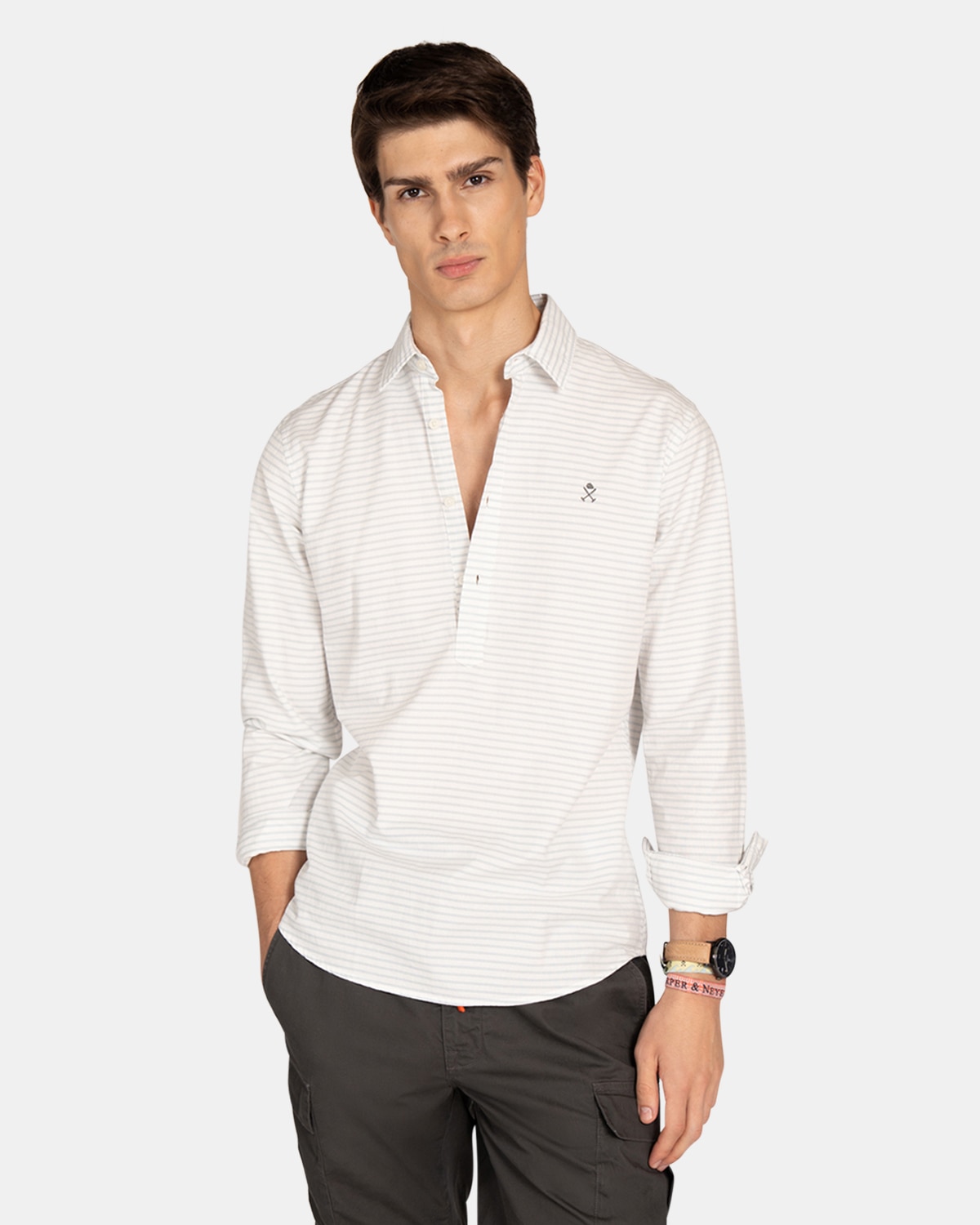 Camisa Oxford de hombre de rayas - Harper & Neyer - Azul claro Azul claro-1