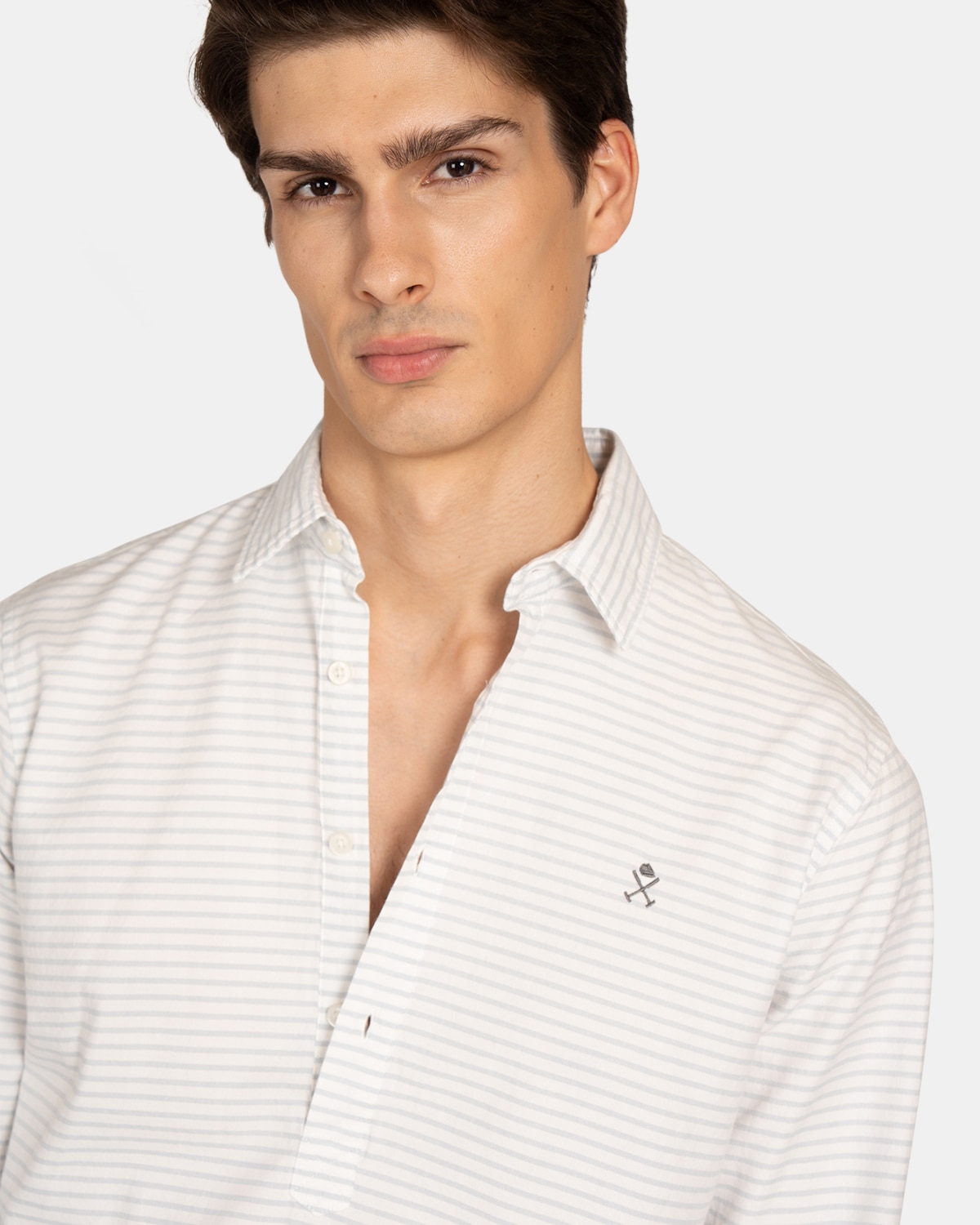 Camisa Oxford de hombre de rayas - Harper & Neyer - Azul claro Azul claro-3
